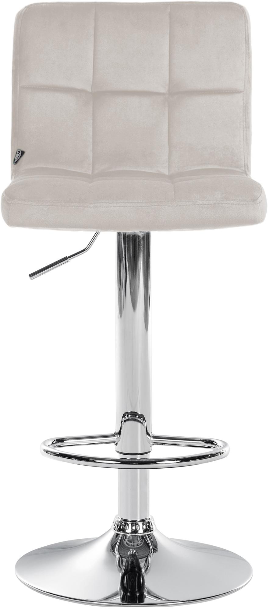 Barhocker Peru Samt chrom, creme