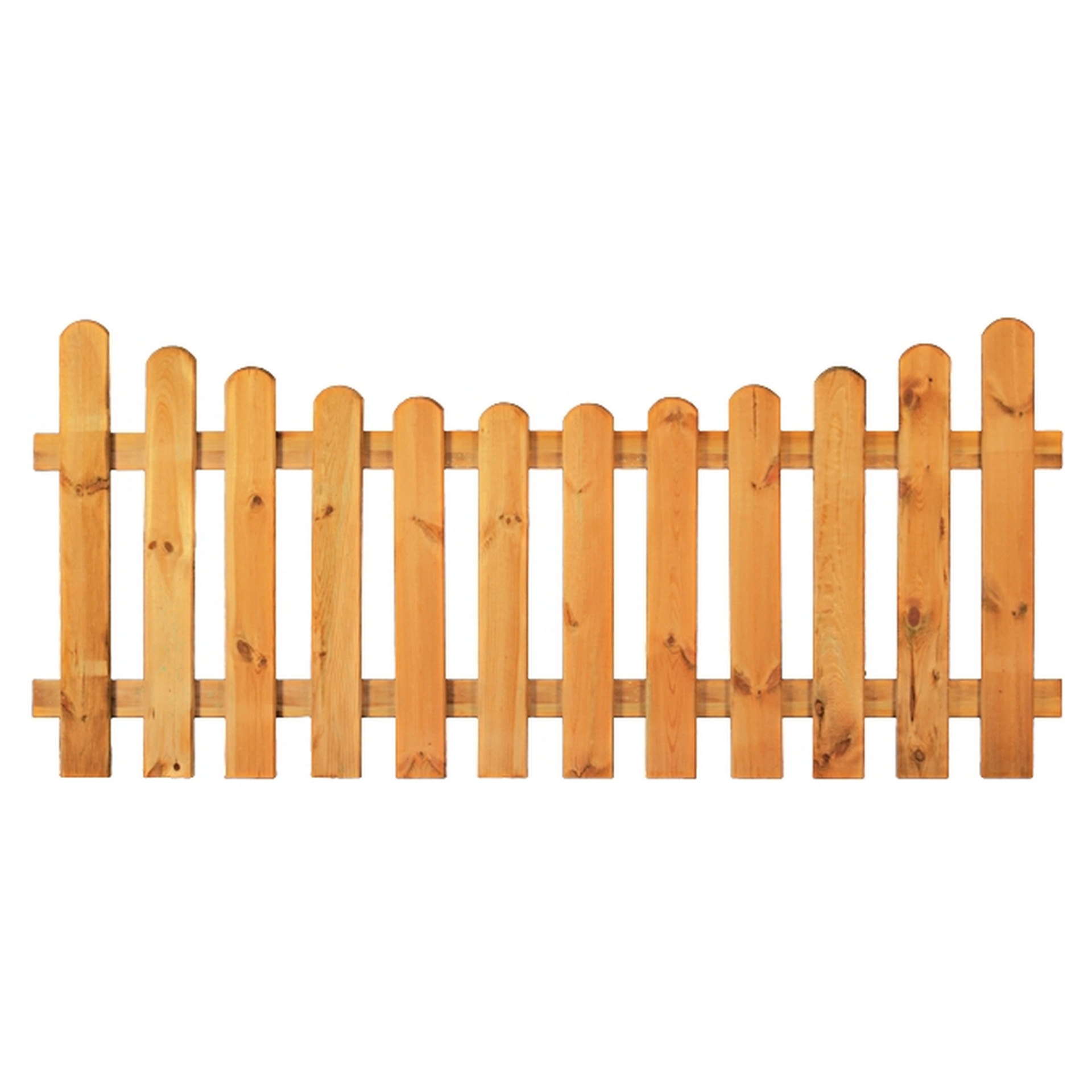 HEIKO-Gartenzaun Unterbogen, 180 x 80/65 cm, kdi-grün, Latten 20/90 mm, glatt, Riegel 25/70 mm