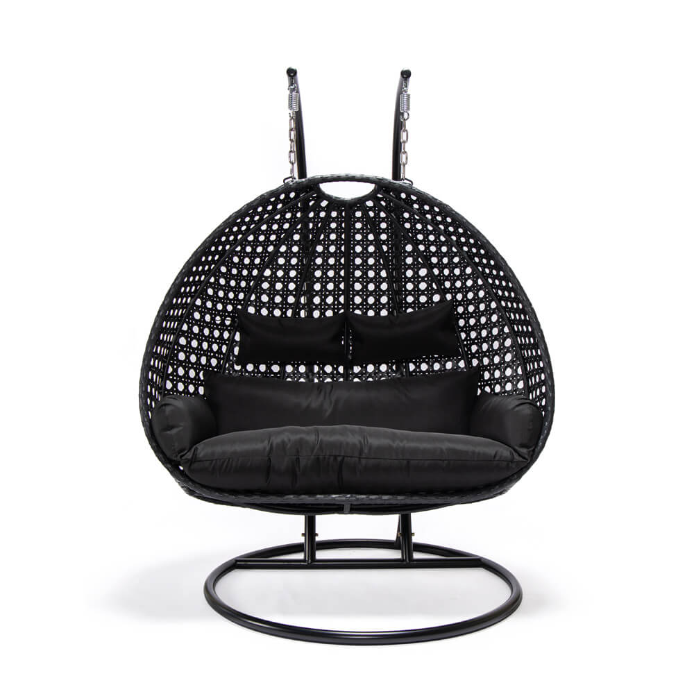 Polyrattan Hängesessel TWIN - Schwarz für 2 Personen