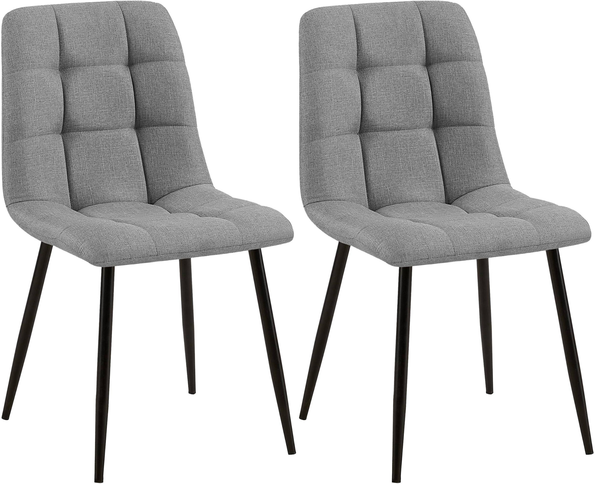 2er Set Esszimmerstuhl Tilde Stoff, grau