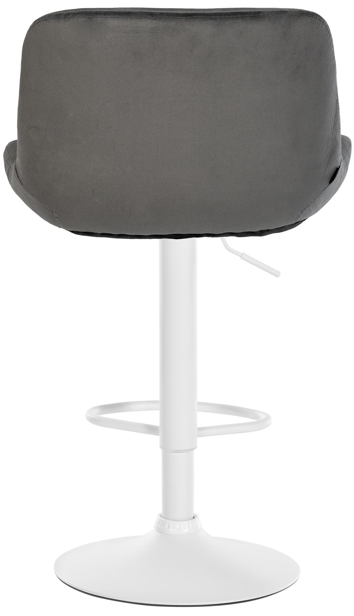 2er Set Barhocker Solon Weiß Samt, dunkelgrau
