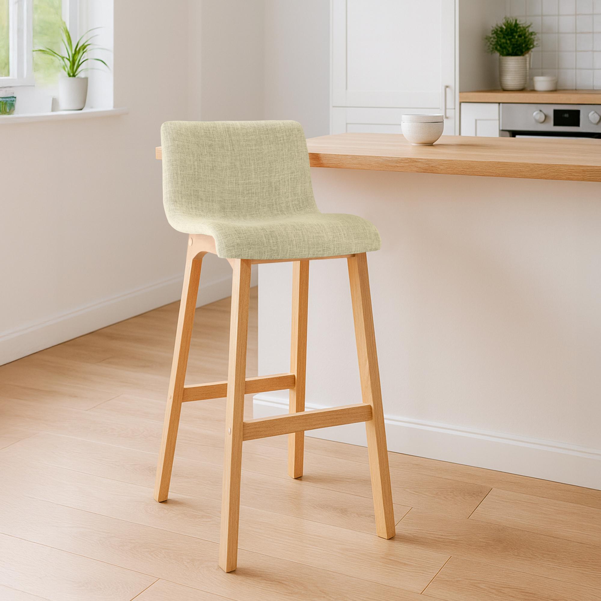 2er Set Barhocker Hoover Stoff Natura, creme