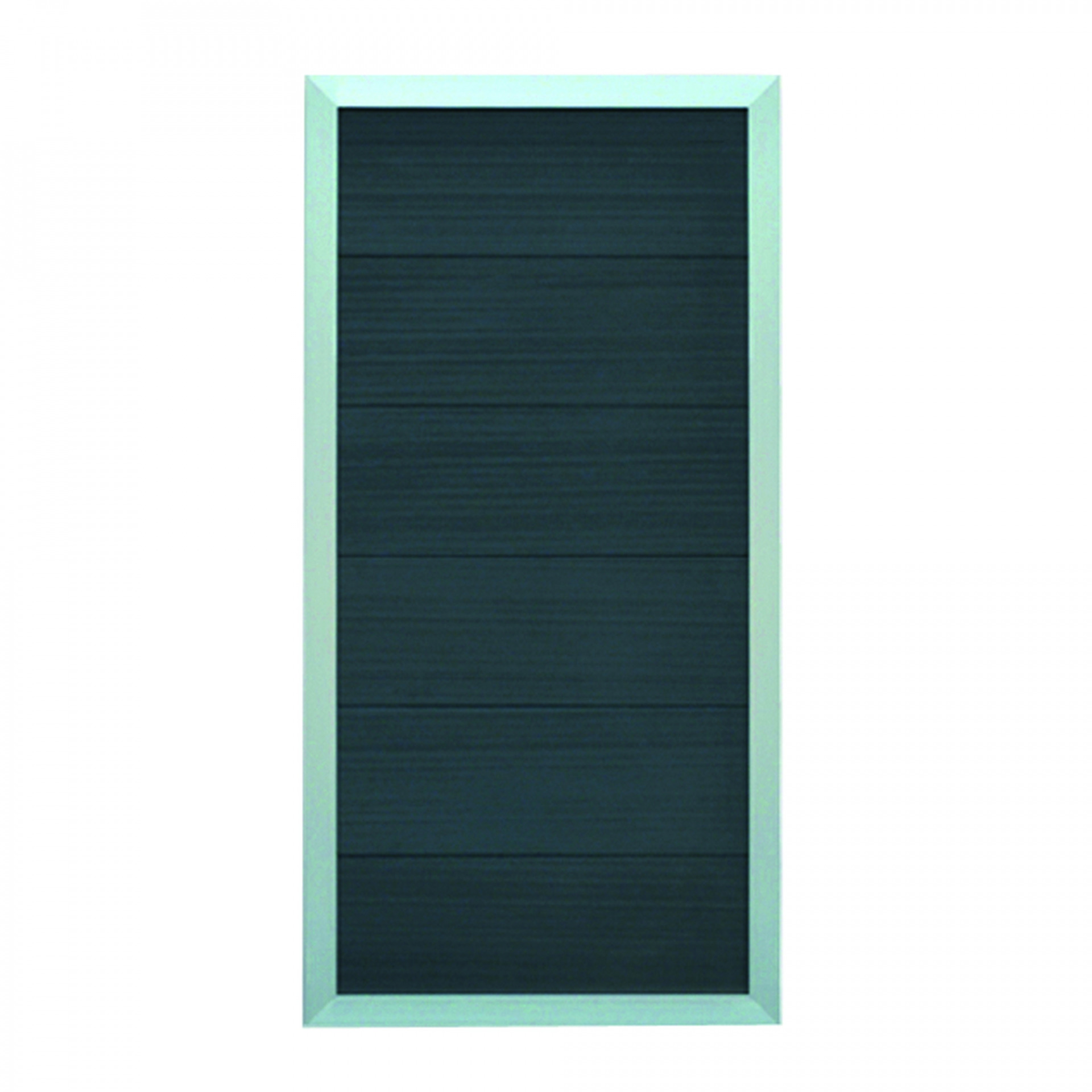 MALÖ-Serie anthrazit, 90 x 180 cm, WPC-Zaun, ALU-Rahmen silber