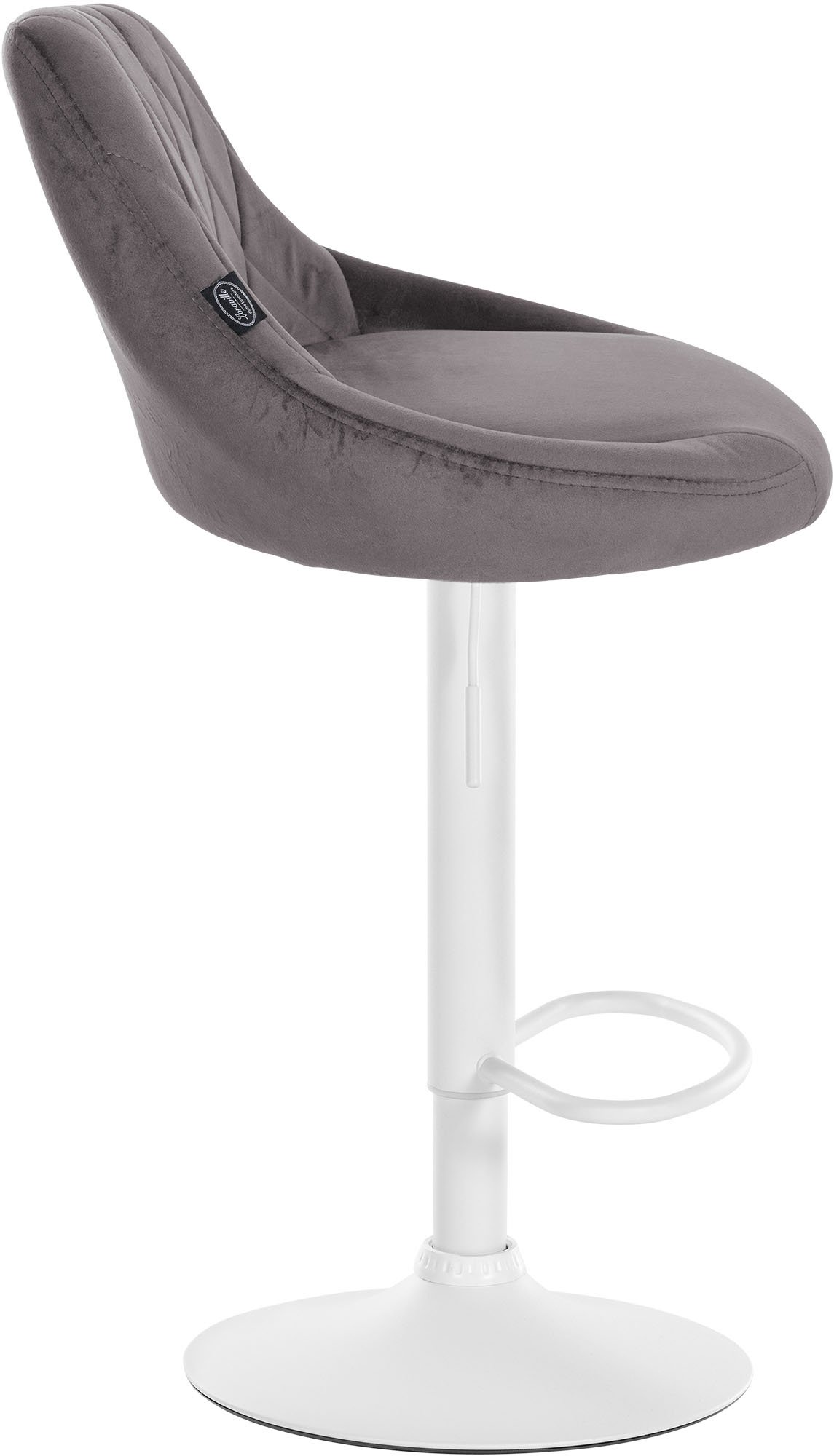 2er Set Barhocker Lazio Samt weiß, grau