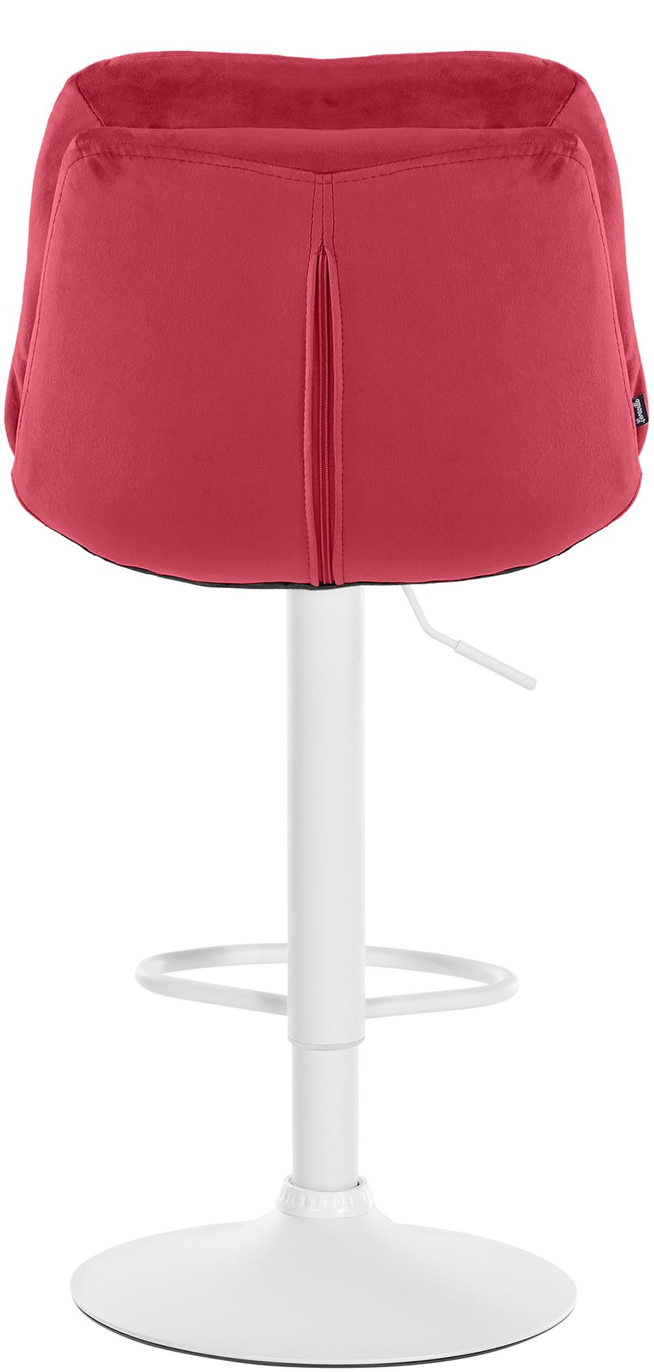 Barhocker Laurel Samt weiß, rot