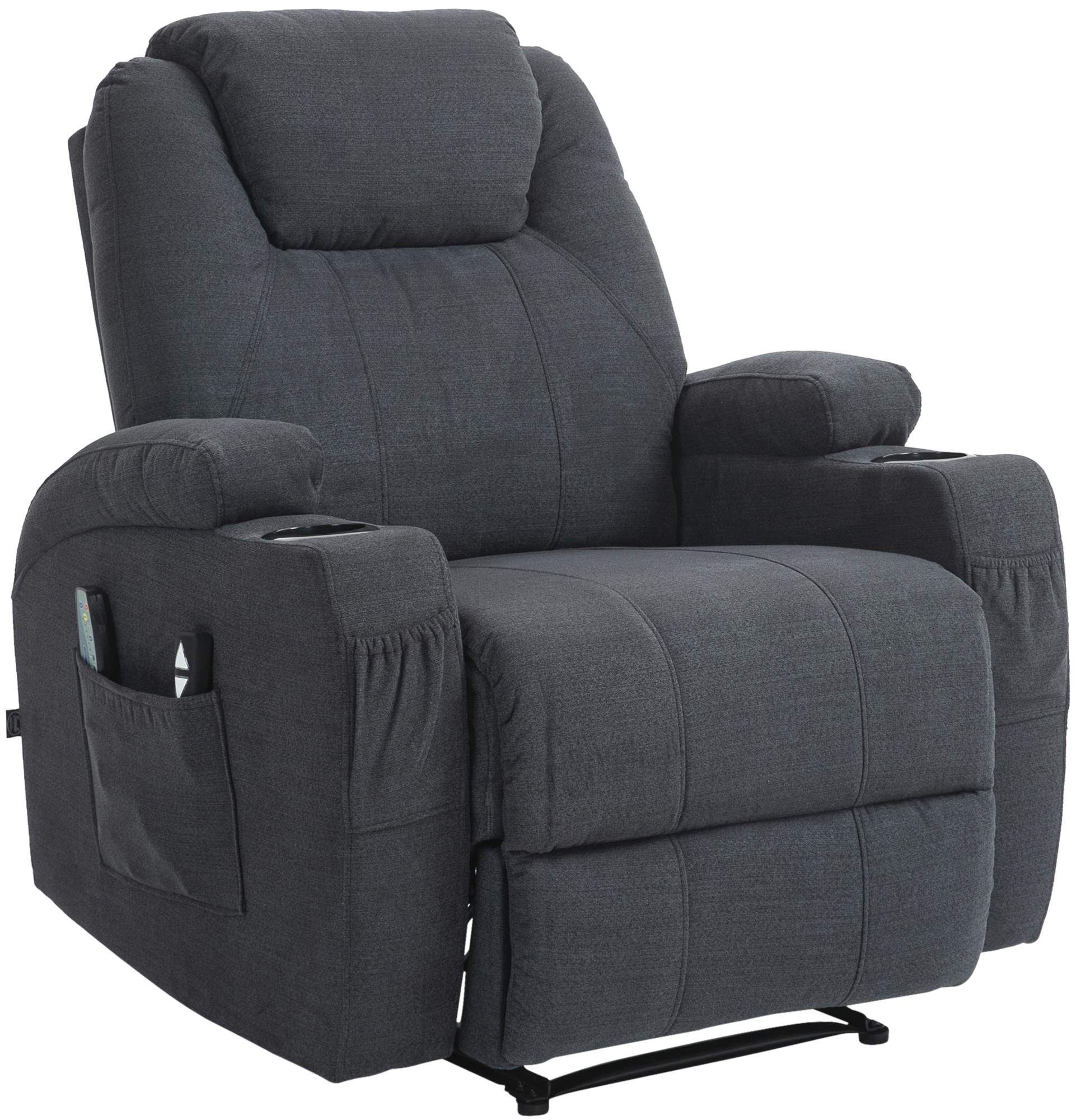 Sessel Hepler mit Massagefunktion Stoff, dunkelgrau