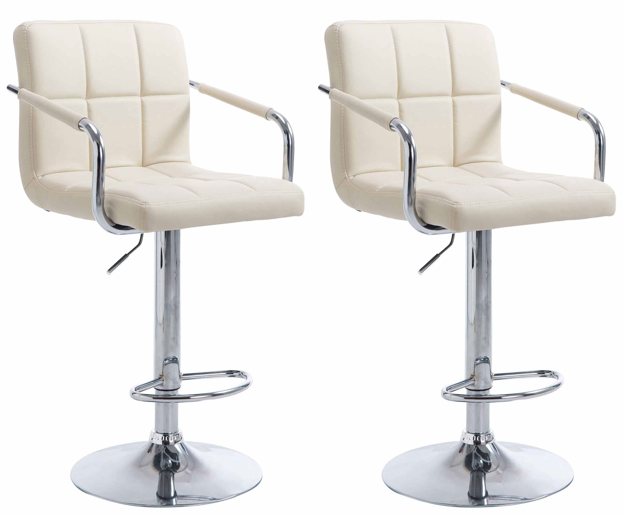 2er Set Barhocker Lucy V2 chrom, creme
