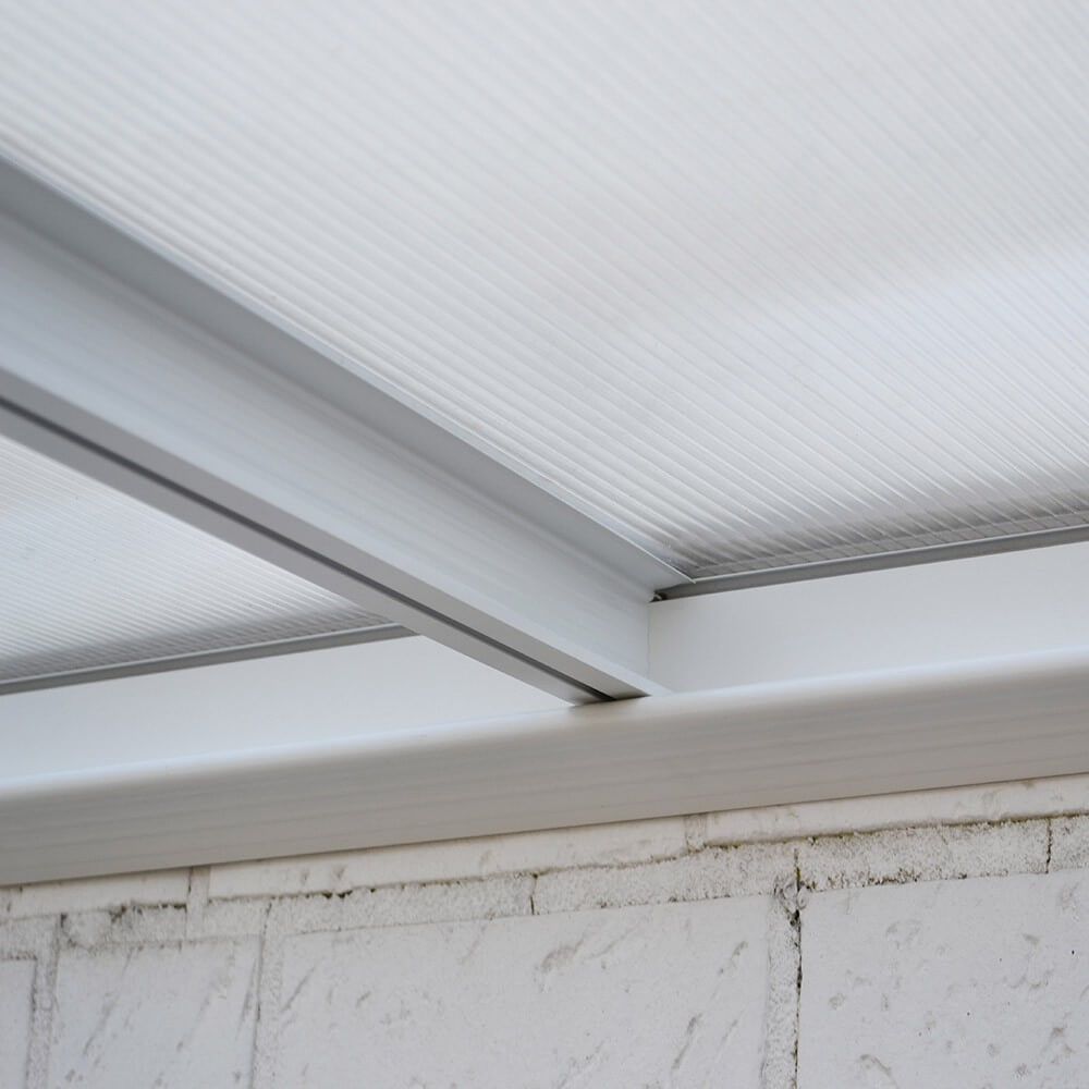 Terrassenüberdachung SOLIS - 496 / 503 x 300 / 303 x 278 / 226 cm Weiß