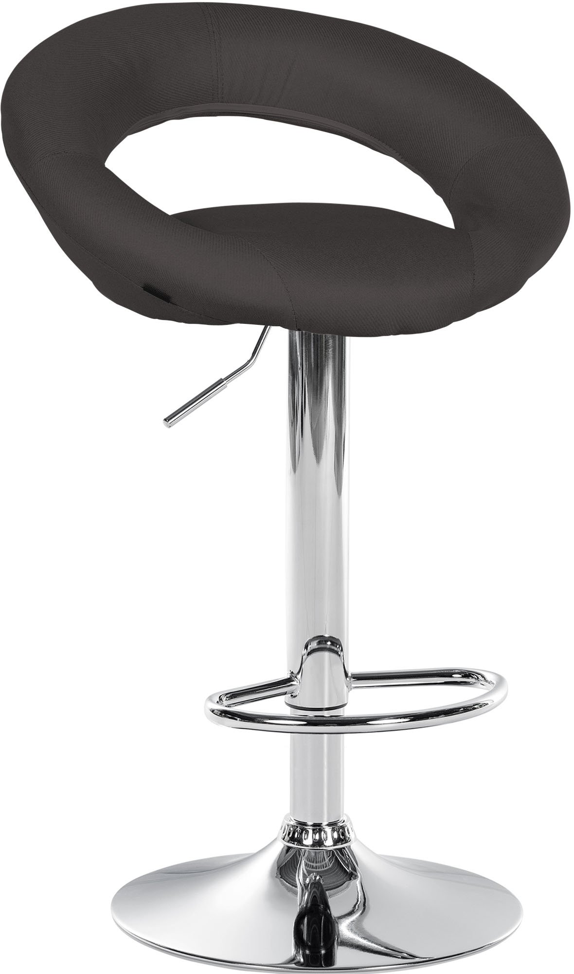 Barhocker Olinda Stoff chrom, dunkelgrau
