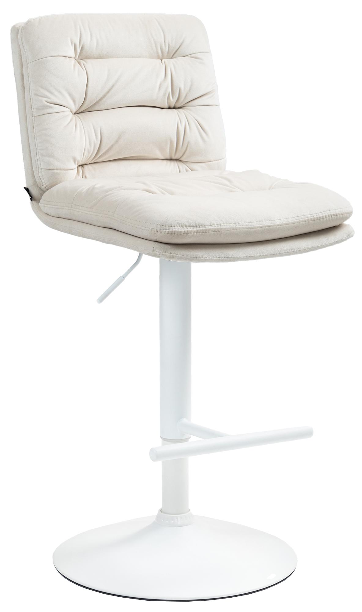 Barhocker Damar Samt weiß, creme