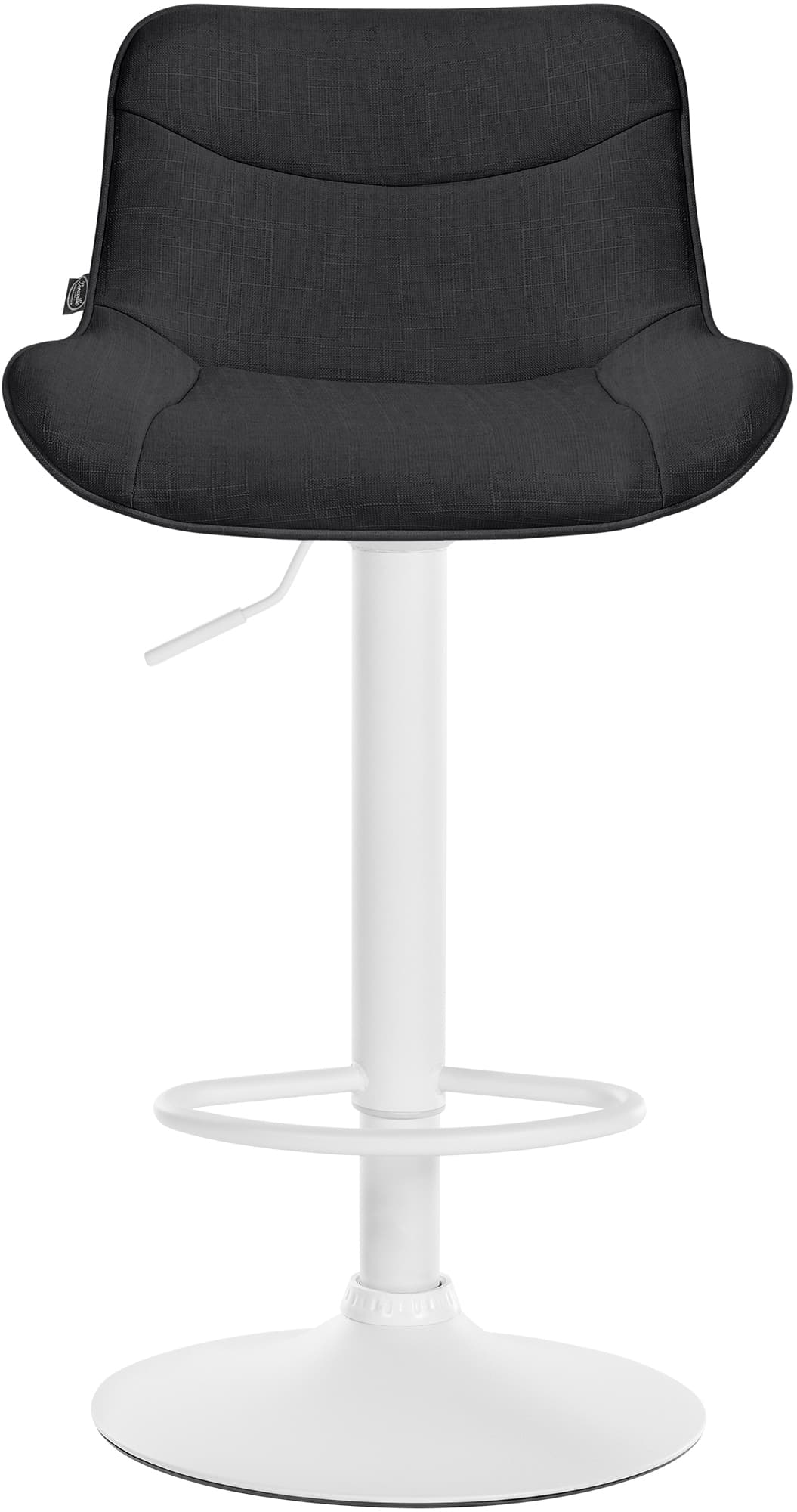 Barhocker Vonore Stoff weiß, schwarz