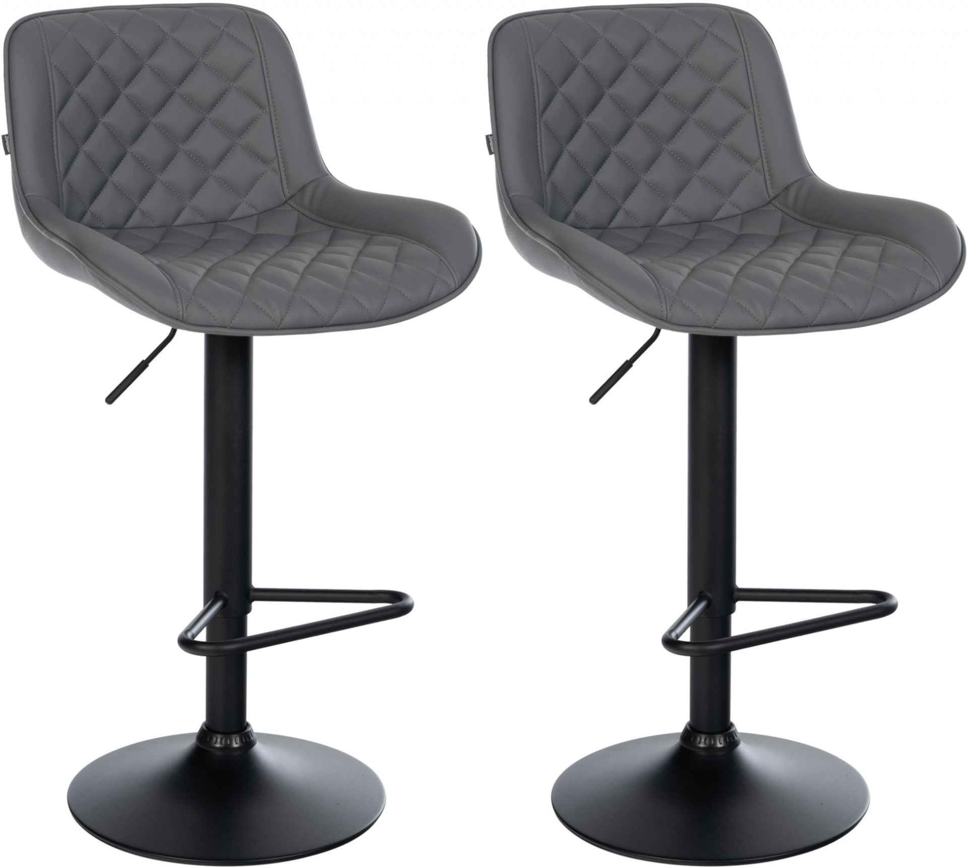 2er Set Barhocker Kasson Kunstleder, grau