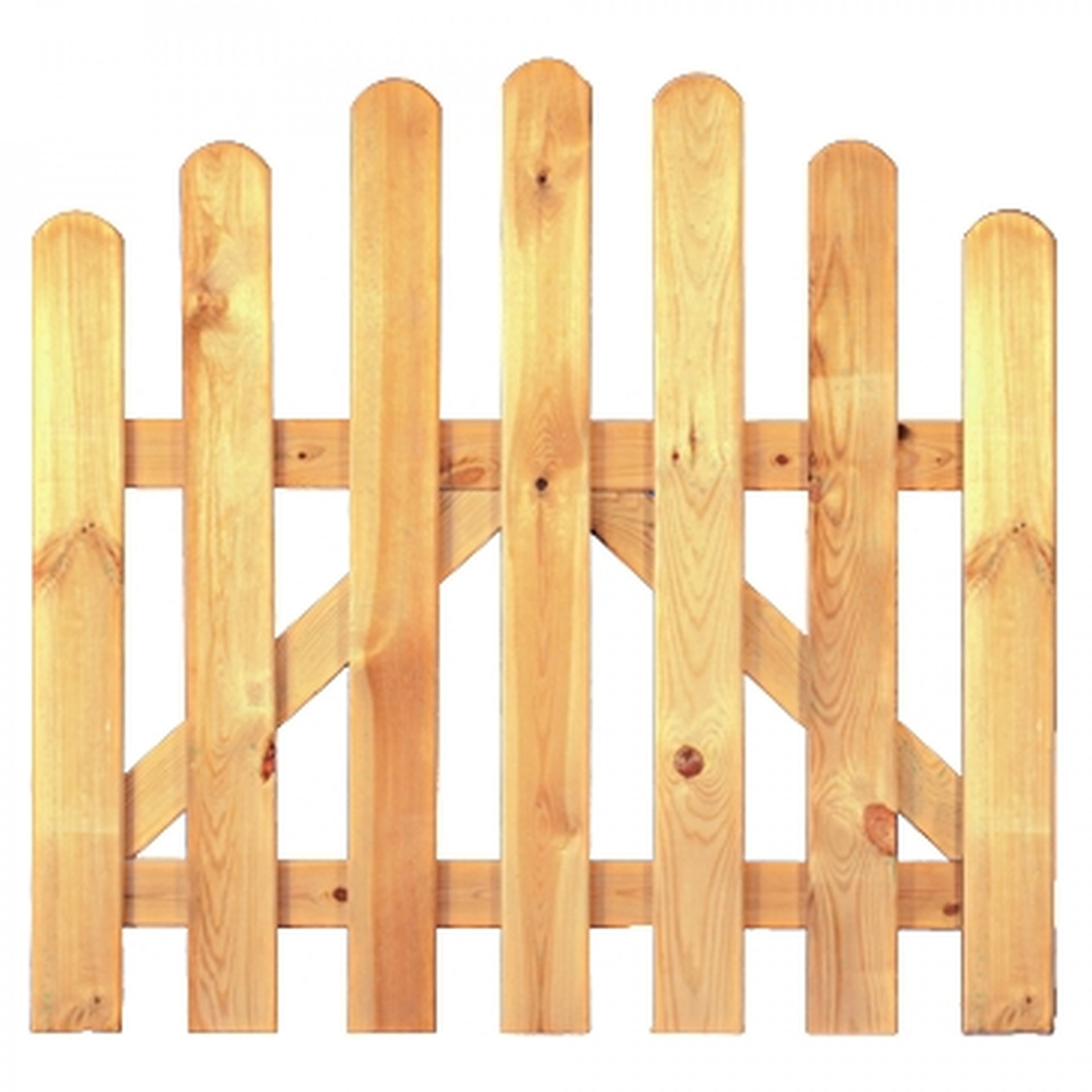 HEIKO-Gartentor Bogen 100 x 80/95 cm, Latten 20/90 mm, glatt, kdi grün, Riegel 25/70 mm, ohne Beschlag