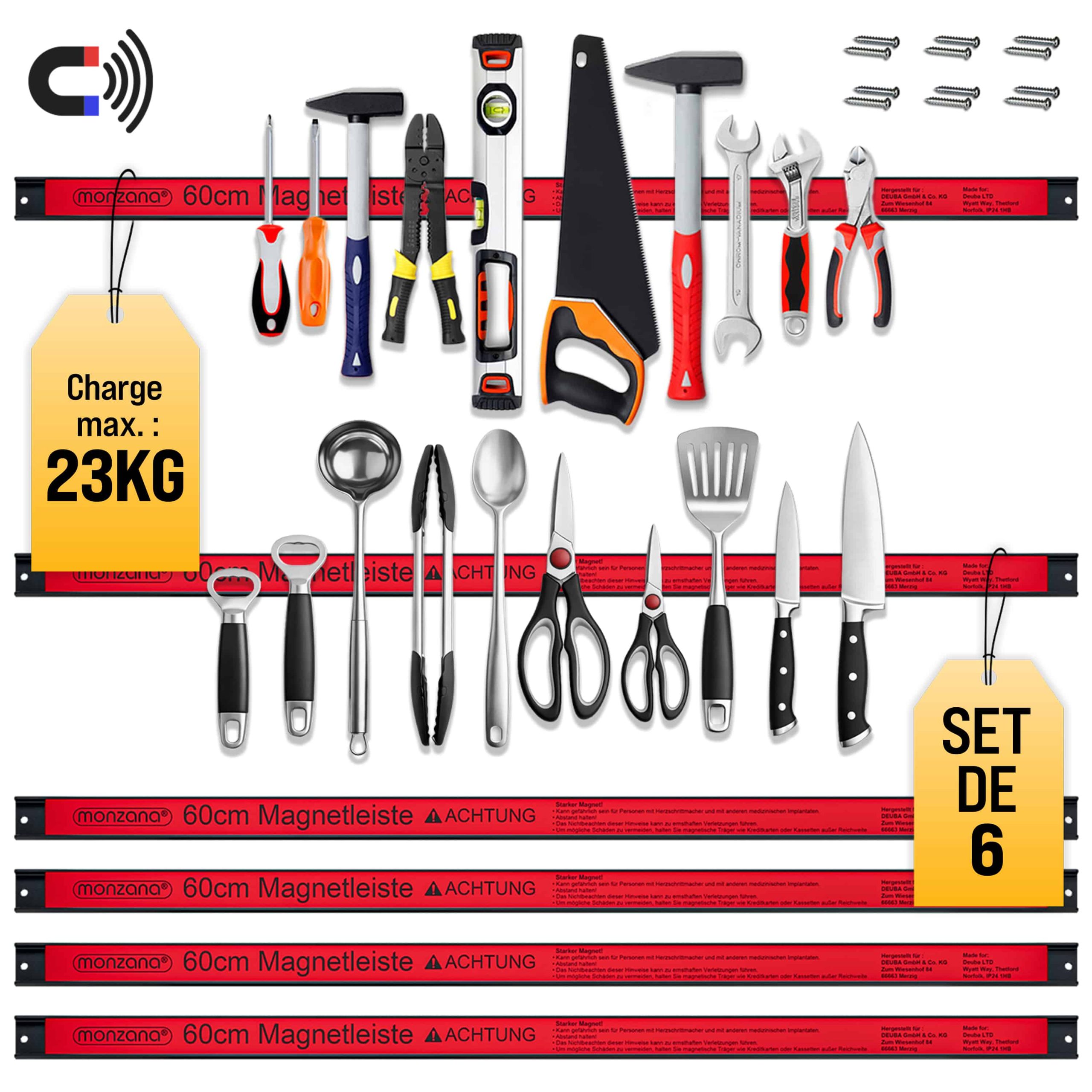 Magnetleiste 6er-Set 60cm inkl Montagematerial
