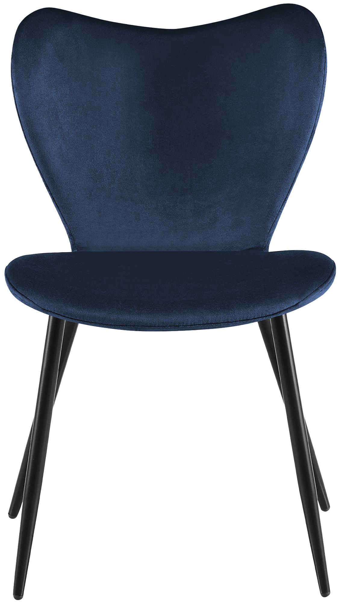 2er Set Esszimmerstuhl Maika Samt, dunkelblau