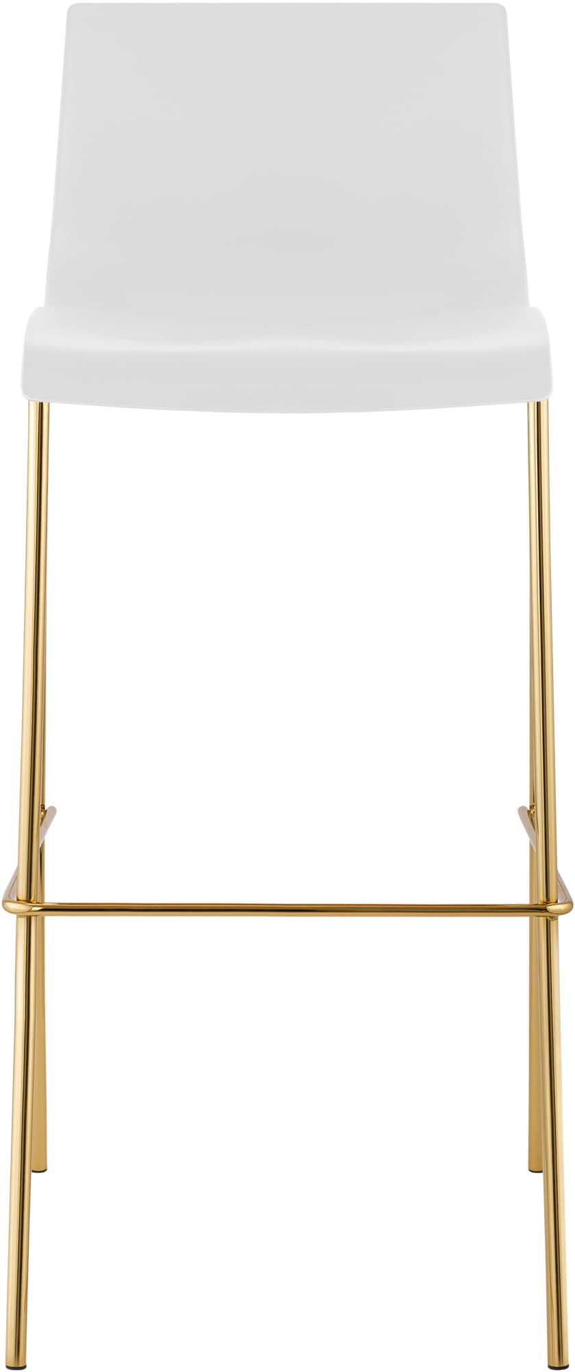 2er Set Barhocker Hoover Kunststoff 4-Fuß Gold, weiß