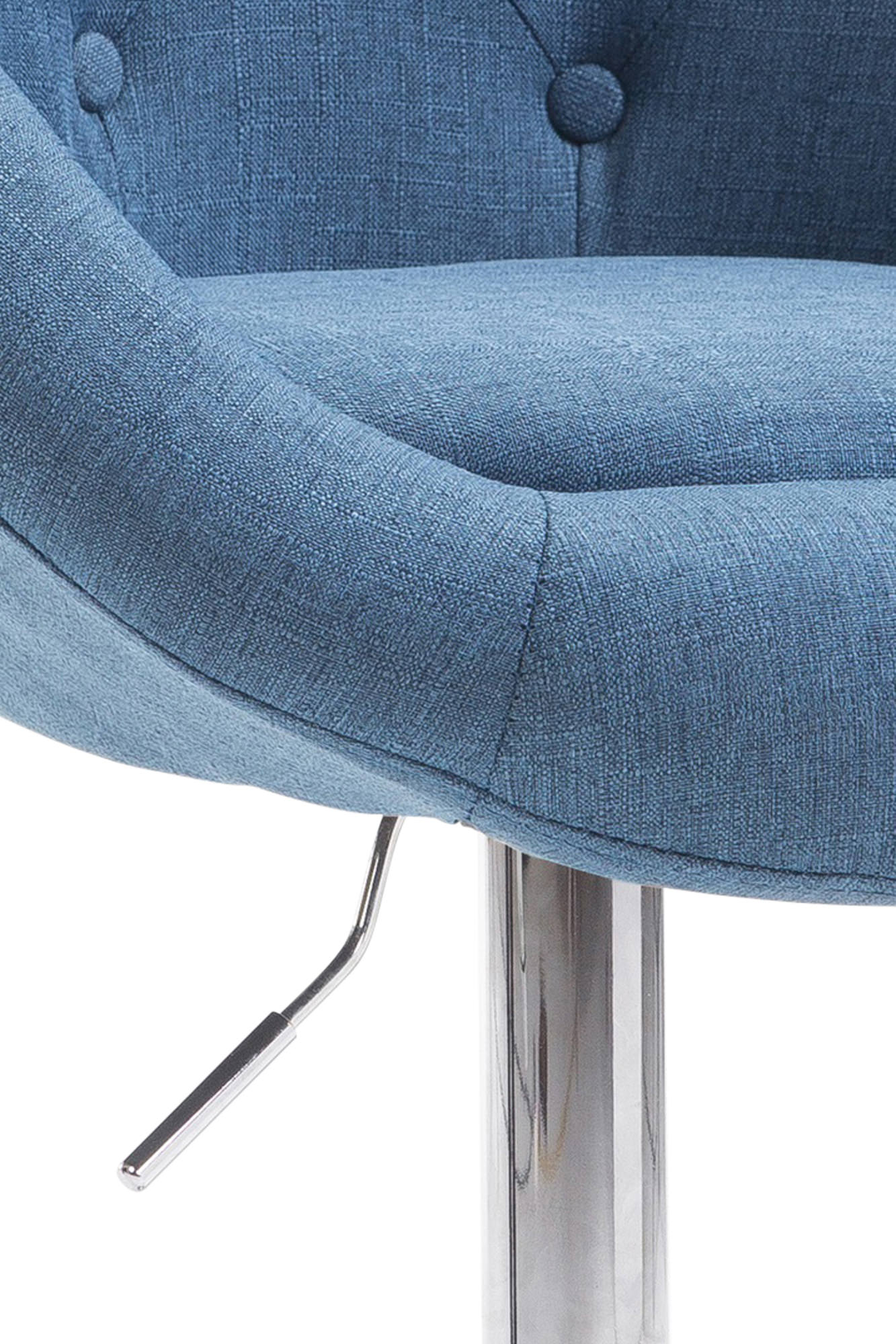 Barhocker London V2 Stoff chrom, blau