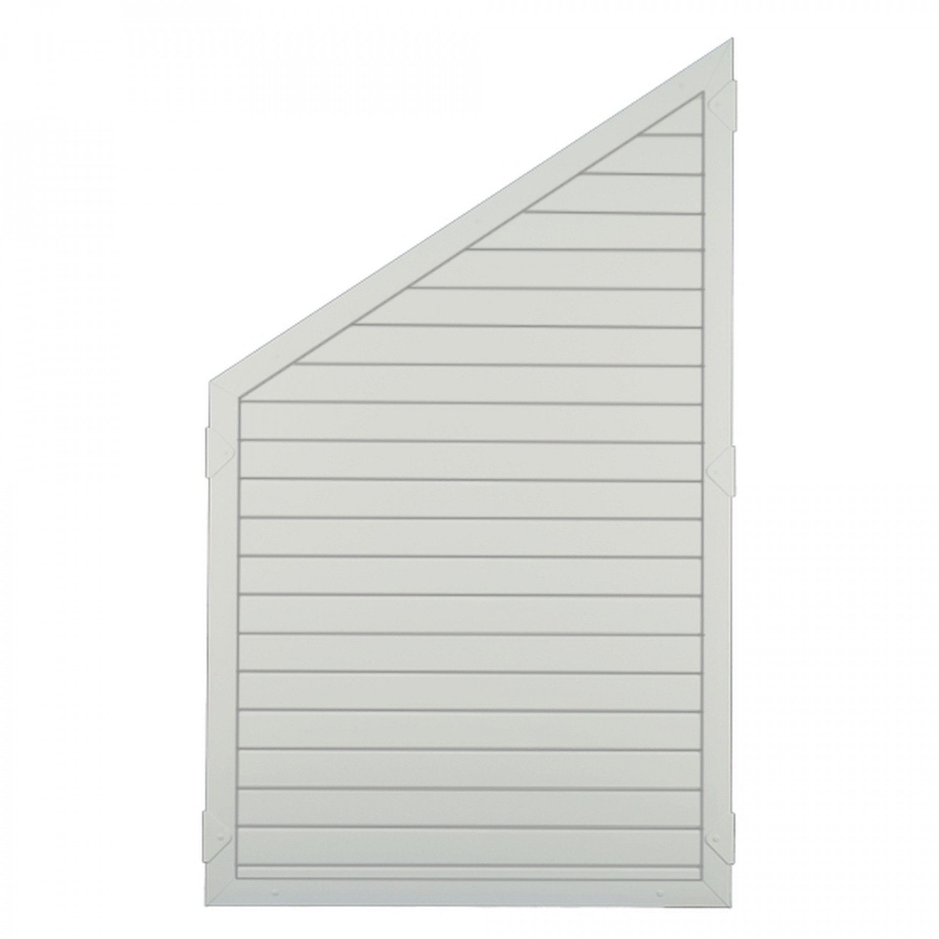 LIGHTLINE KS-Zaunelement, 90 x 150/90 cm, ECKE links, Füllung weiß / Rahmen weiß