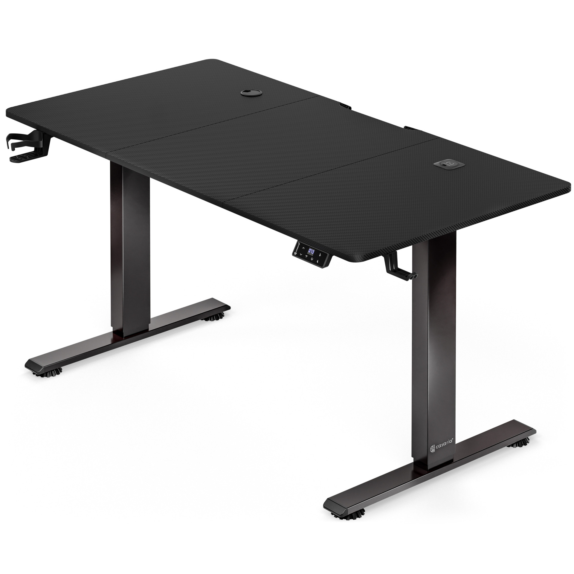 Höhenverstellbarer Schreibtisch Schwarz (Carbon-Optik) 120x60x72-117cm
