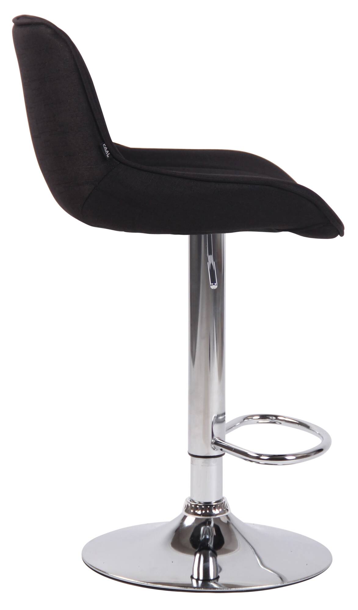 2er Set Barhocker Lentini Stoff chrom, schwarz