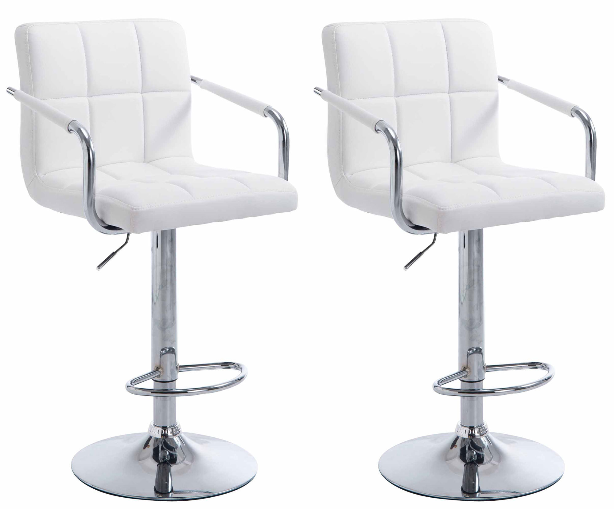 2er Set Barhocker Lucy V2 chrom, weiß