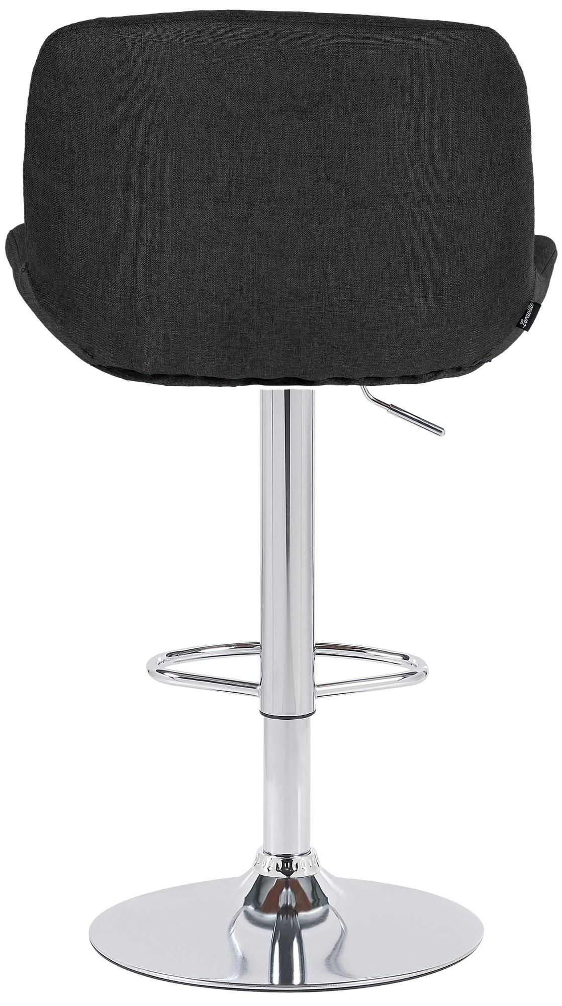 2er Set Barhocker Solon Chrom Stoff, schwarz