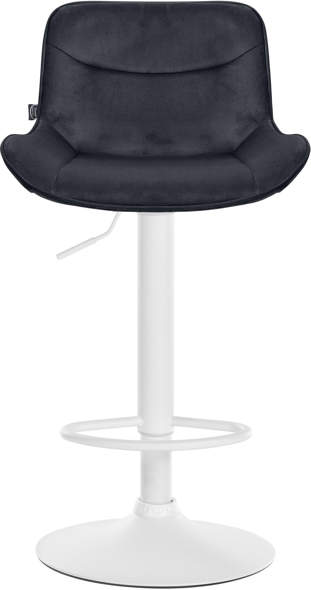 2er Set Barhocker Vonore Samt weiß, schwarz