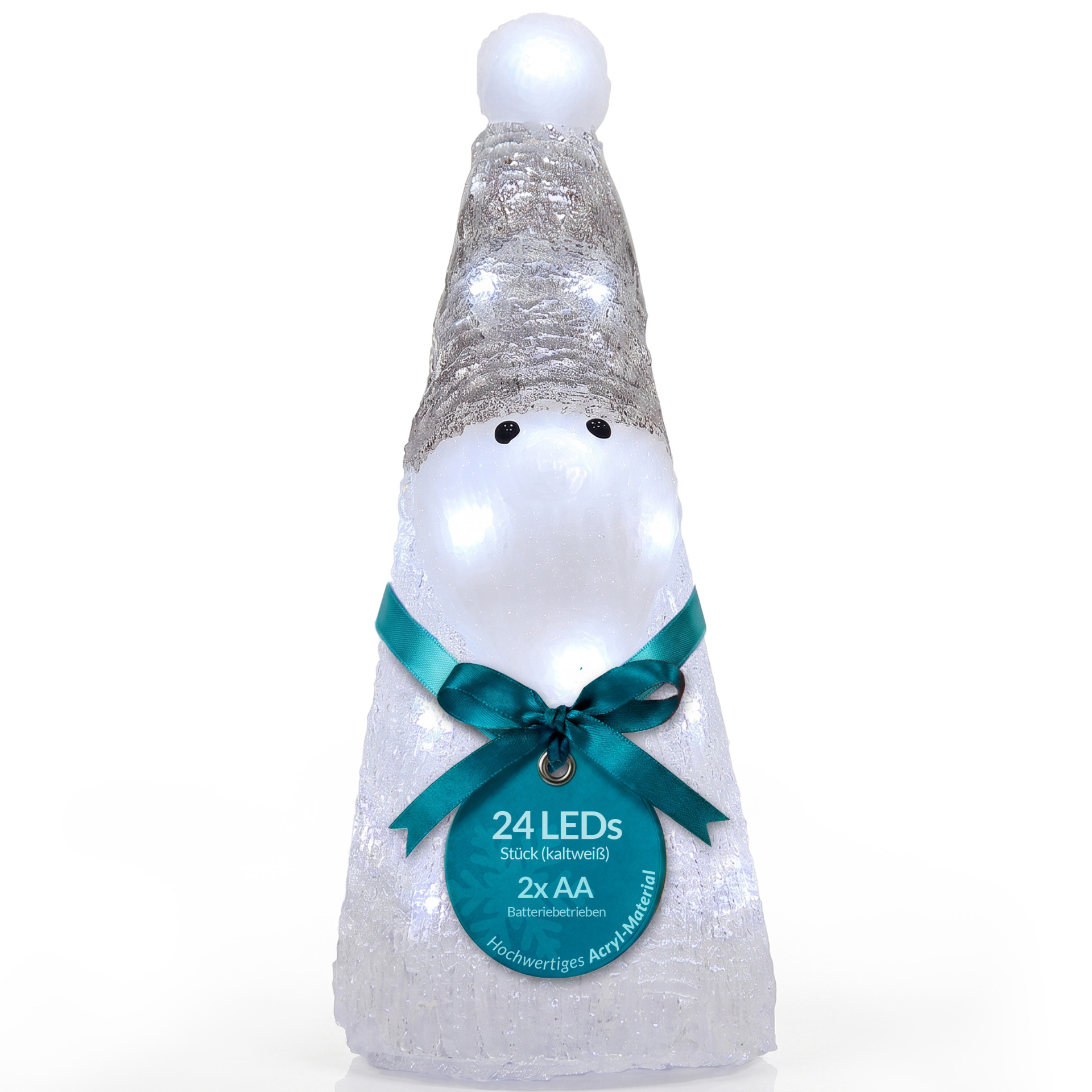 LED Acryl Figur Weihnachten Santa Weiß
