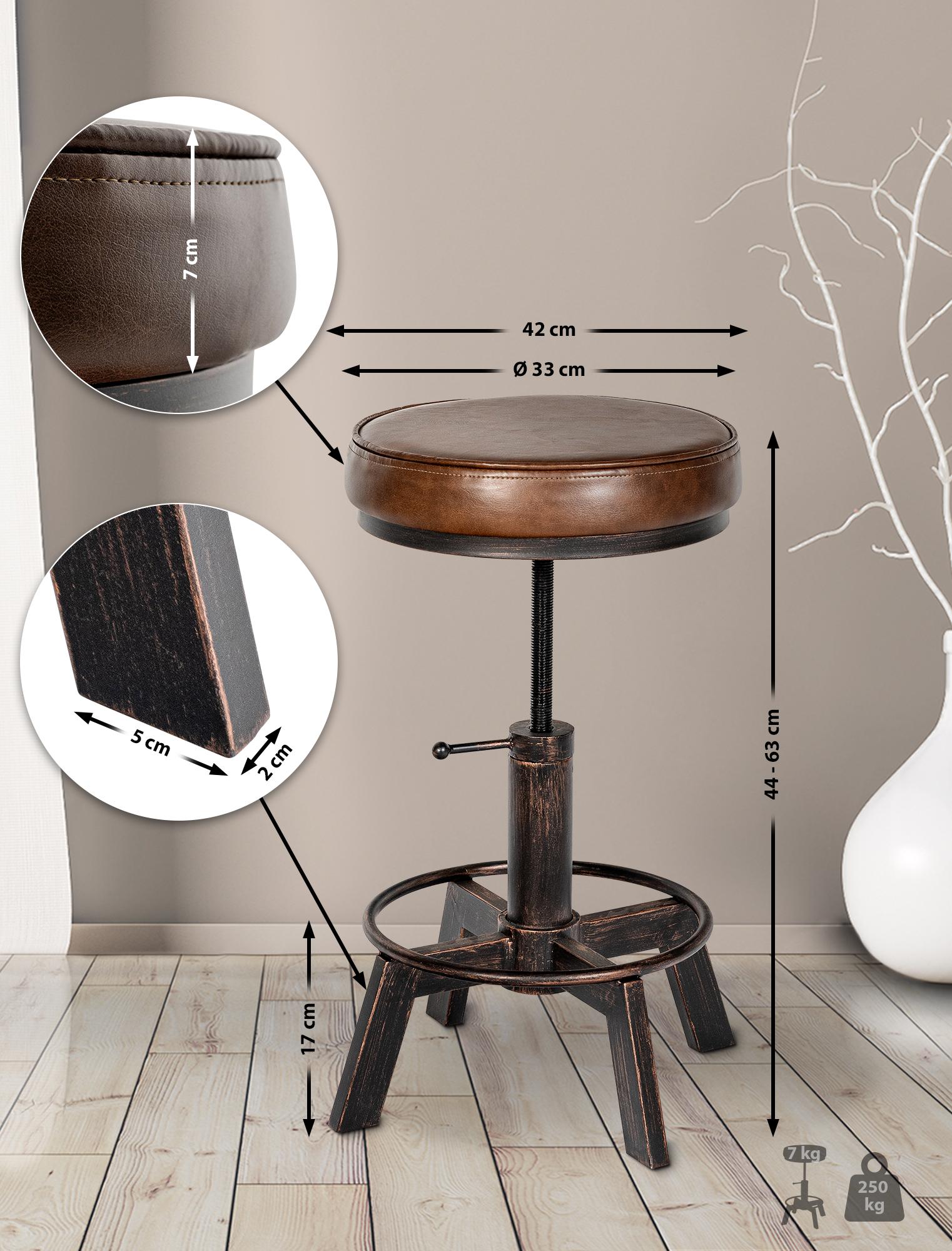 2er Set Hocker Destin, bronze