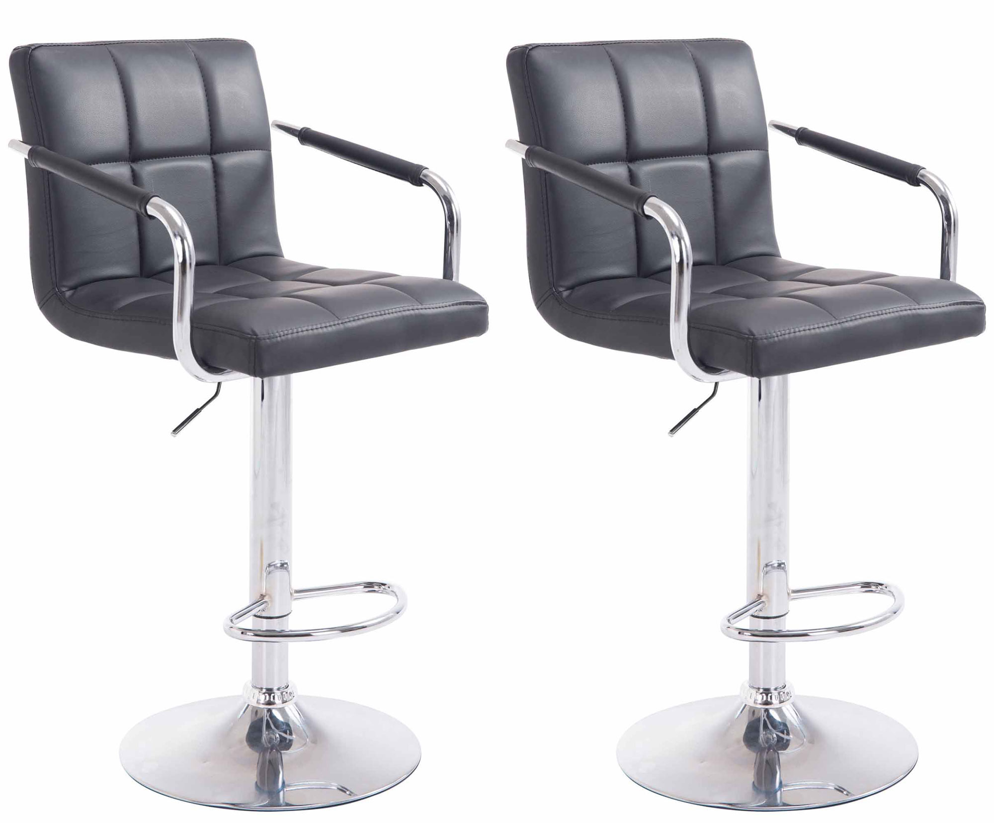 2er Set Barhocker Lucy V2 chrom, schwarz