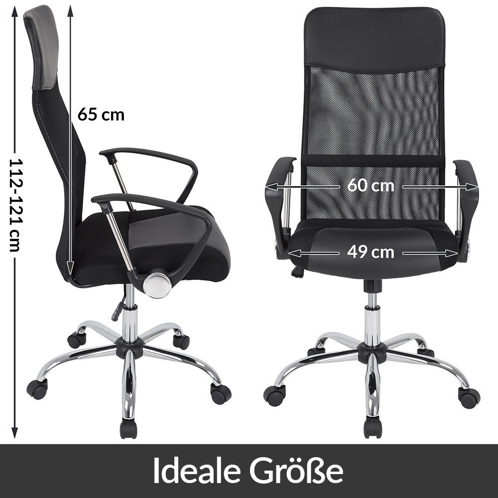 Bürostuhl Deluxe Schwarz mit Netz