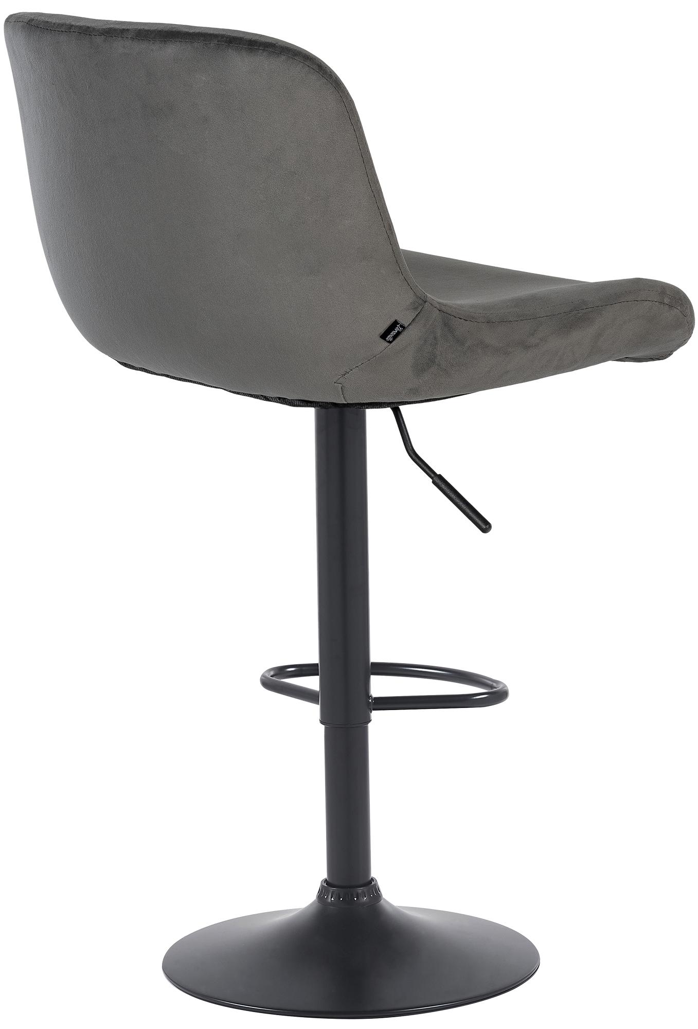 Barhocker Solon Schwarz Samt, dunkelgrau