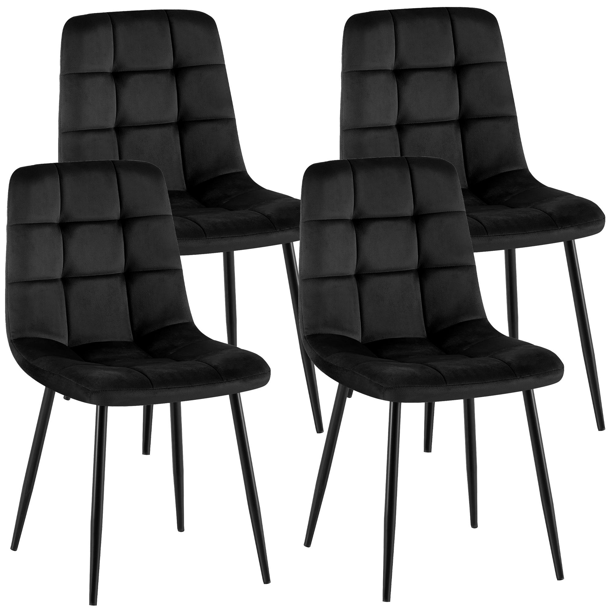 4er Set Esszimmerstühle Antibes, schwarz