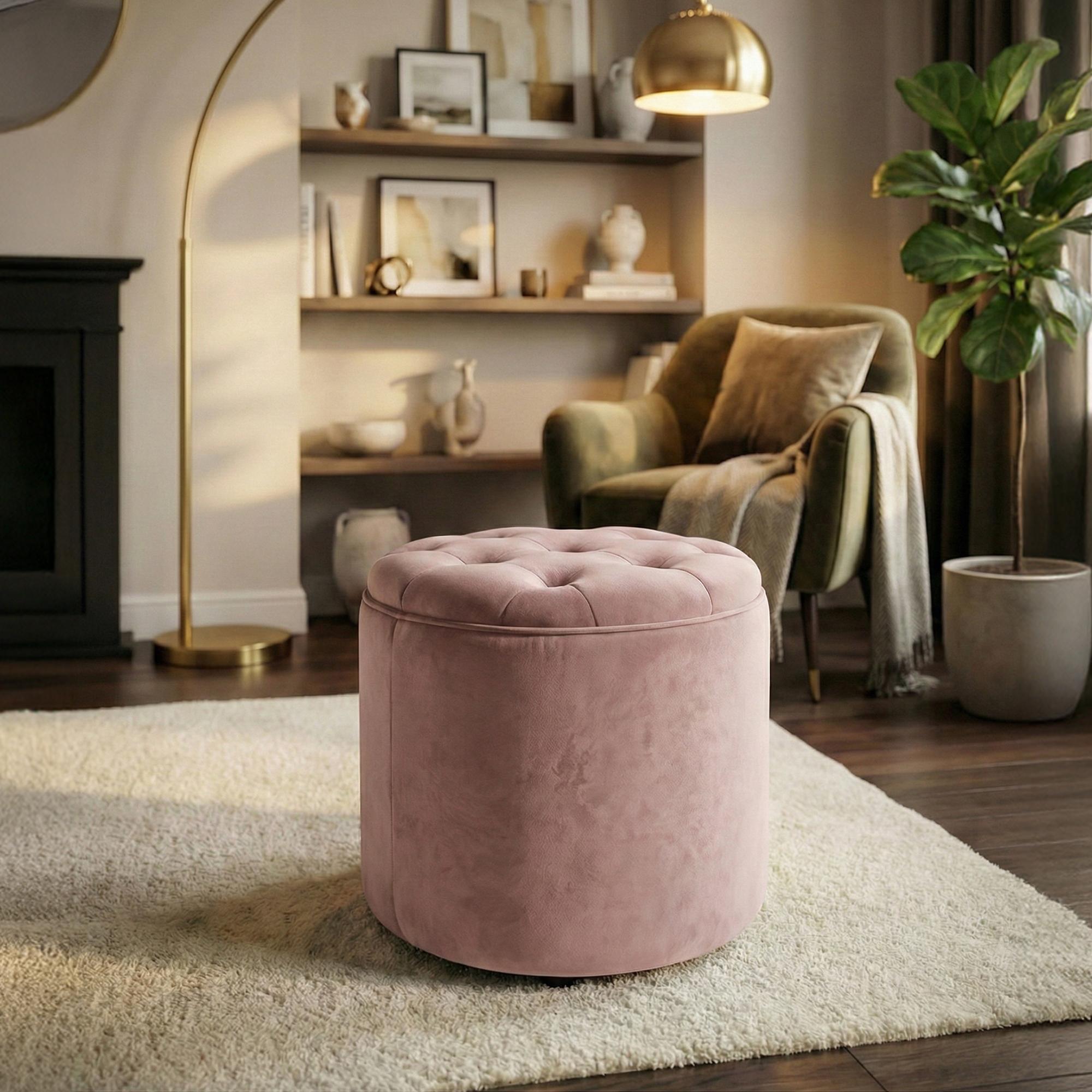 Sitzhocker Pantin Samt, rosa
