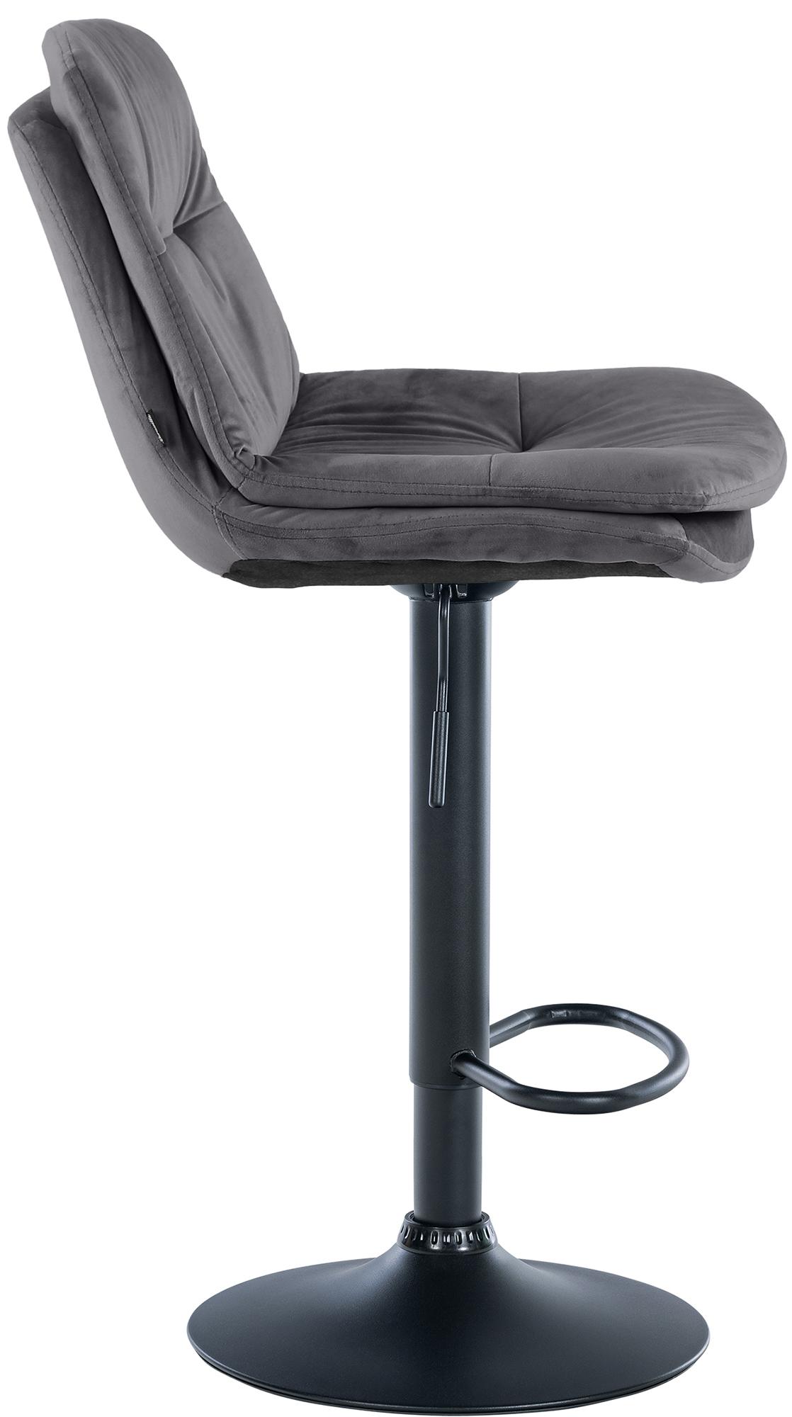 Barhocker Laurel Samt schwarz, dunkelgrau