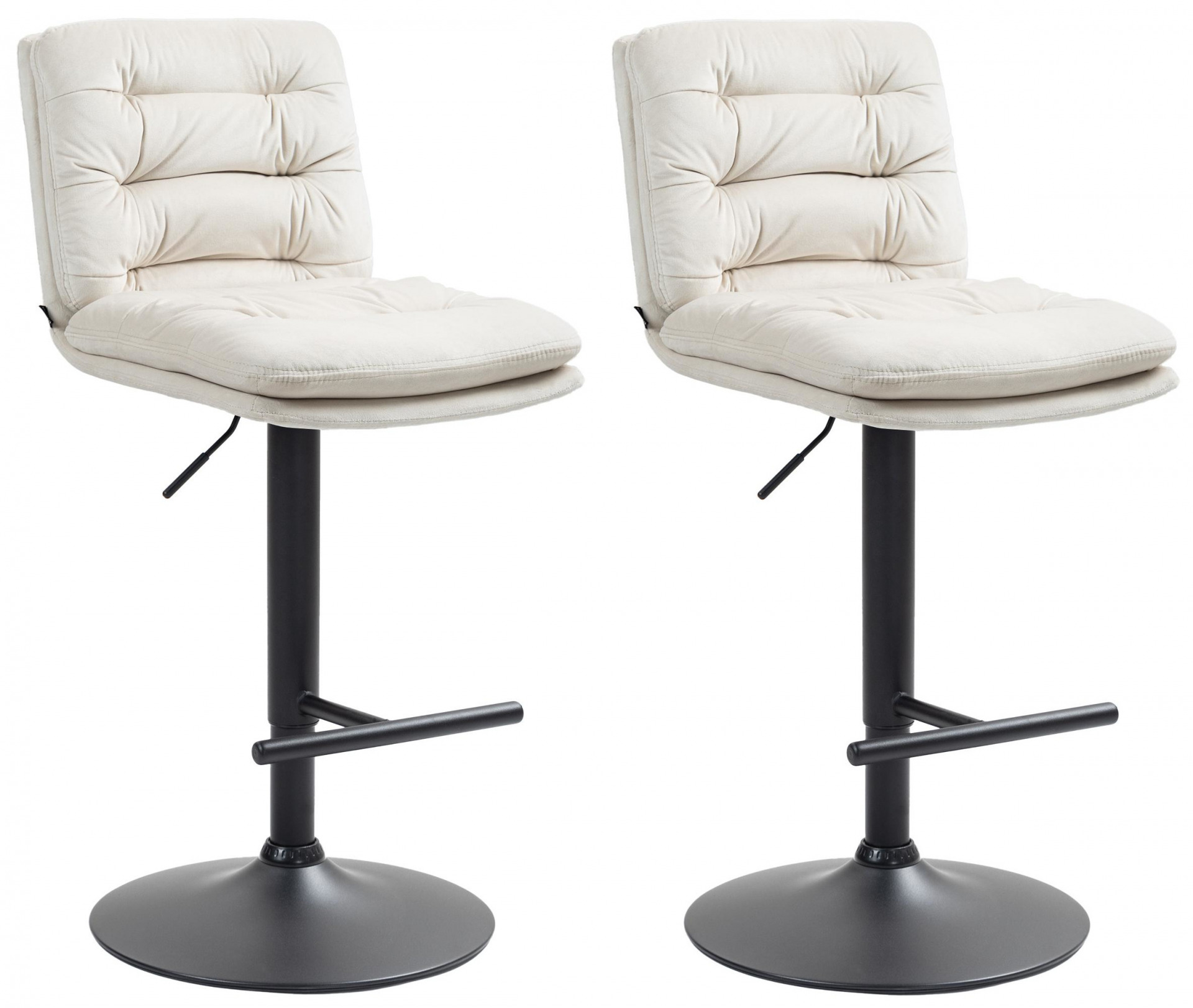2er Set Barhocker Damar Samt schwarz, creme