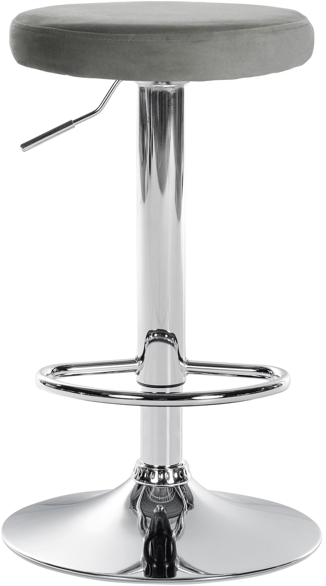 2er Set Barhocker Ponte Samt chrom, grau