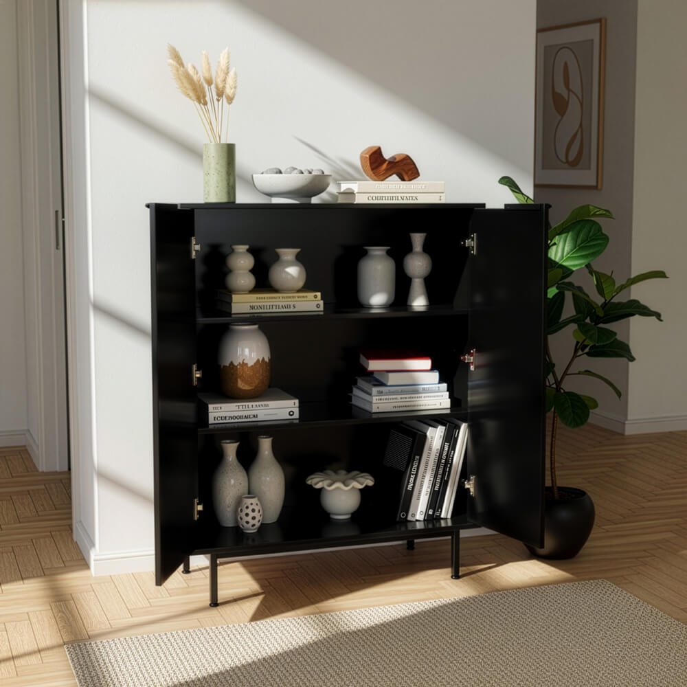 Sideboard NYLA Schwarz - 115 x 90 cm