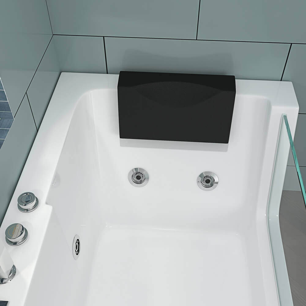 Whirlpool Badewanne mit Lichttherapie CARICA - 170 x 80 cm Links