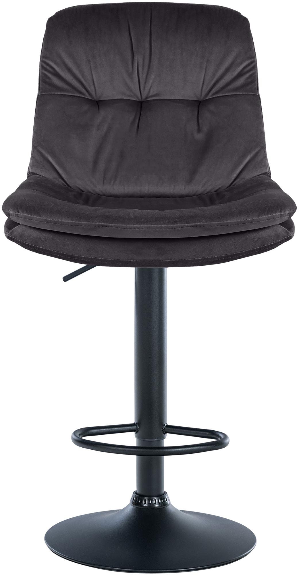 Barhocker Laurel Samt schwarz, schwarz