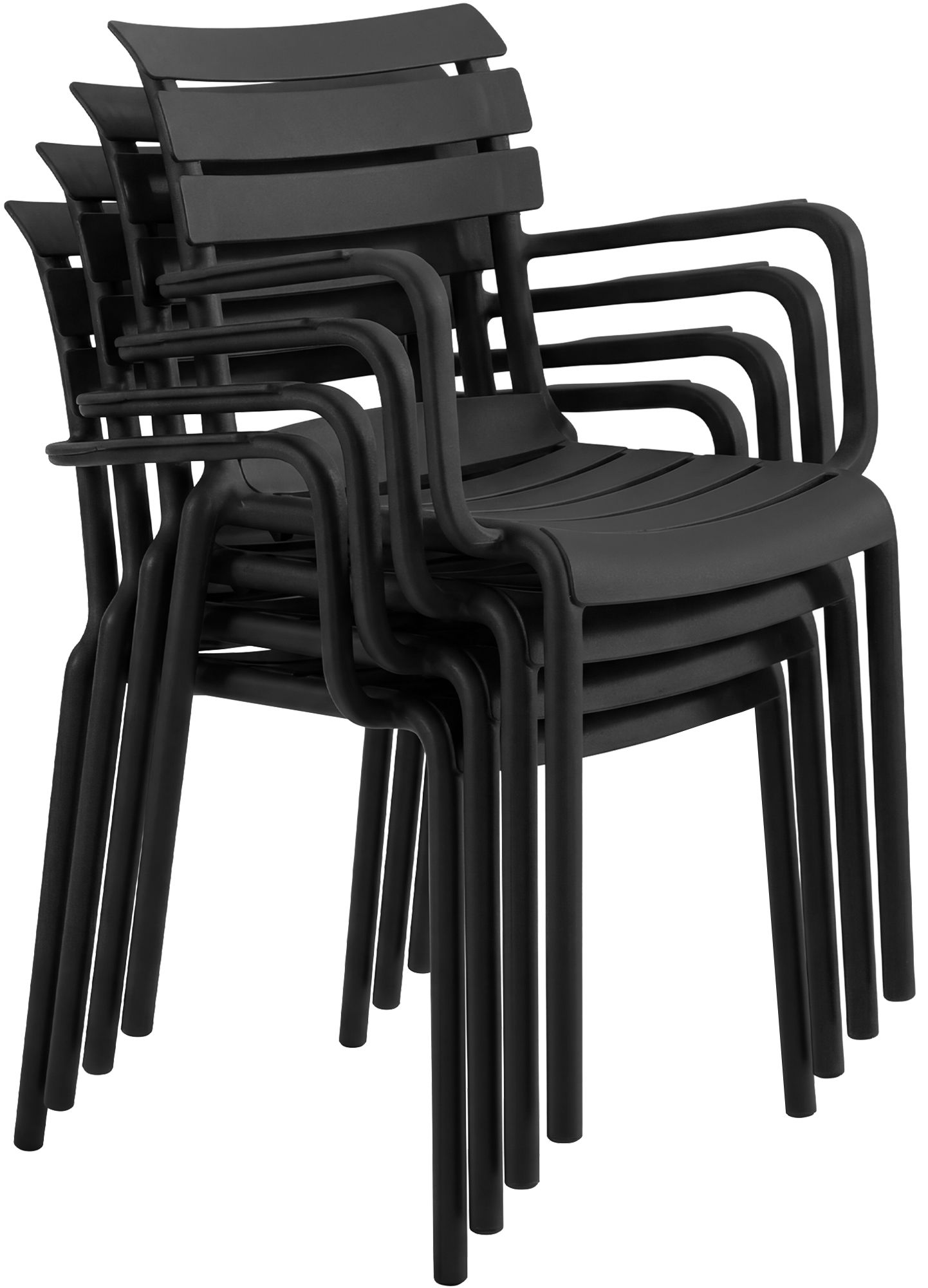 Gartenmöbel-Set Avena mit 4 Stühlen, schwarz