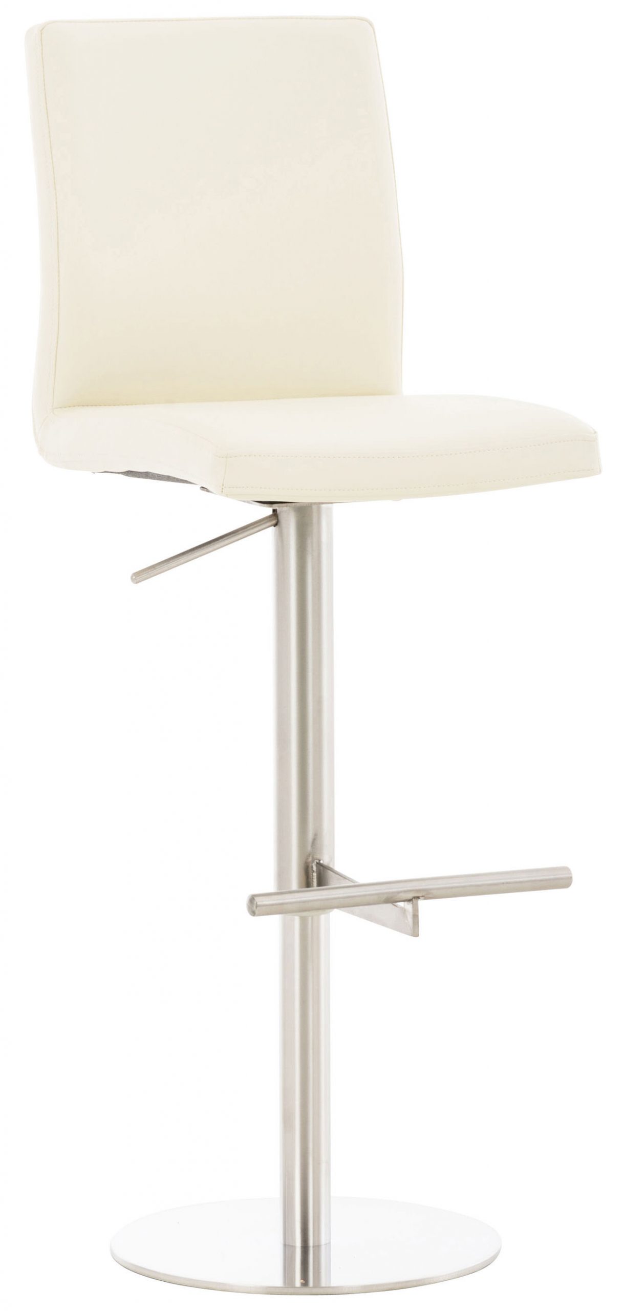 2er Set Barhocker Cadiz Kunstleder edelstahl, creme