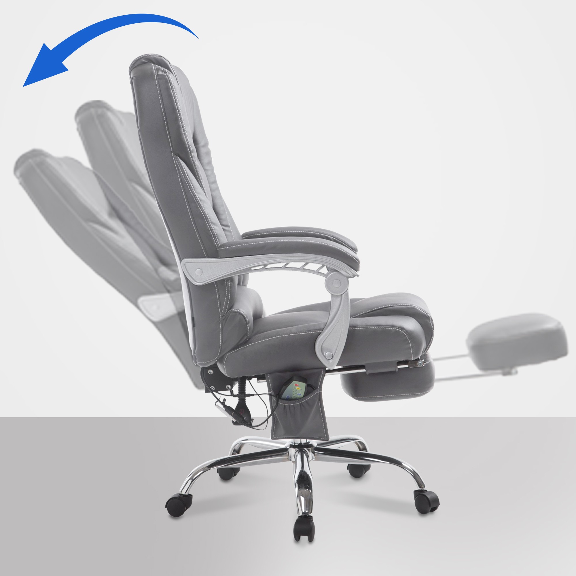 Bürostuhl Pacific mit Massagefunktion V2, grau