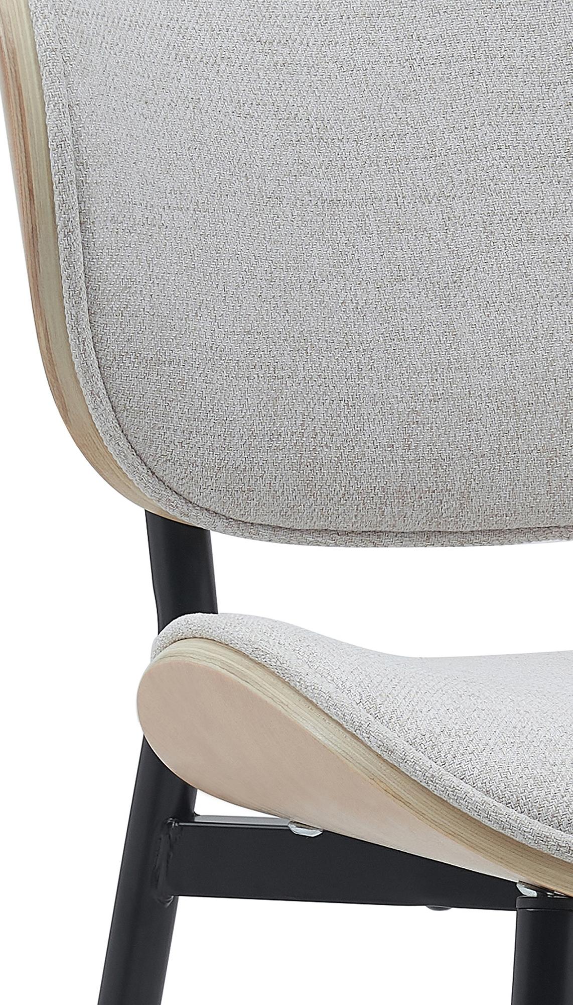 2er Set Esszimmerstuhl Enid Stoff, natura/creme