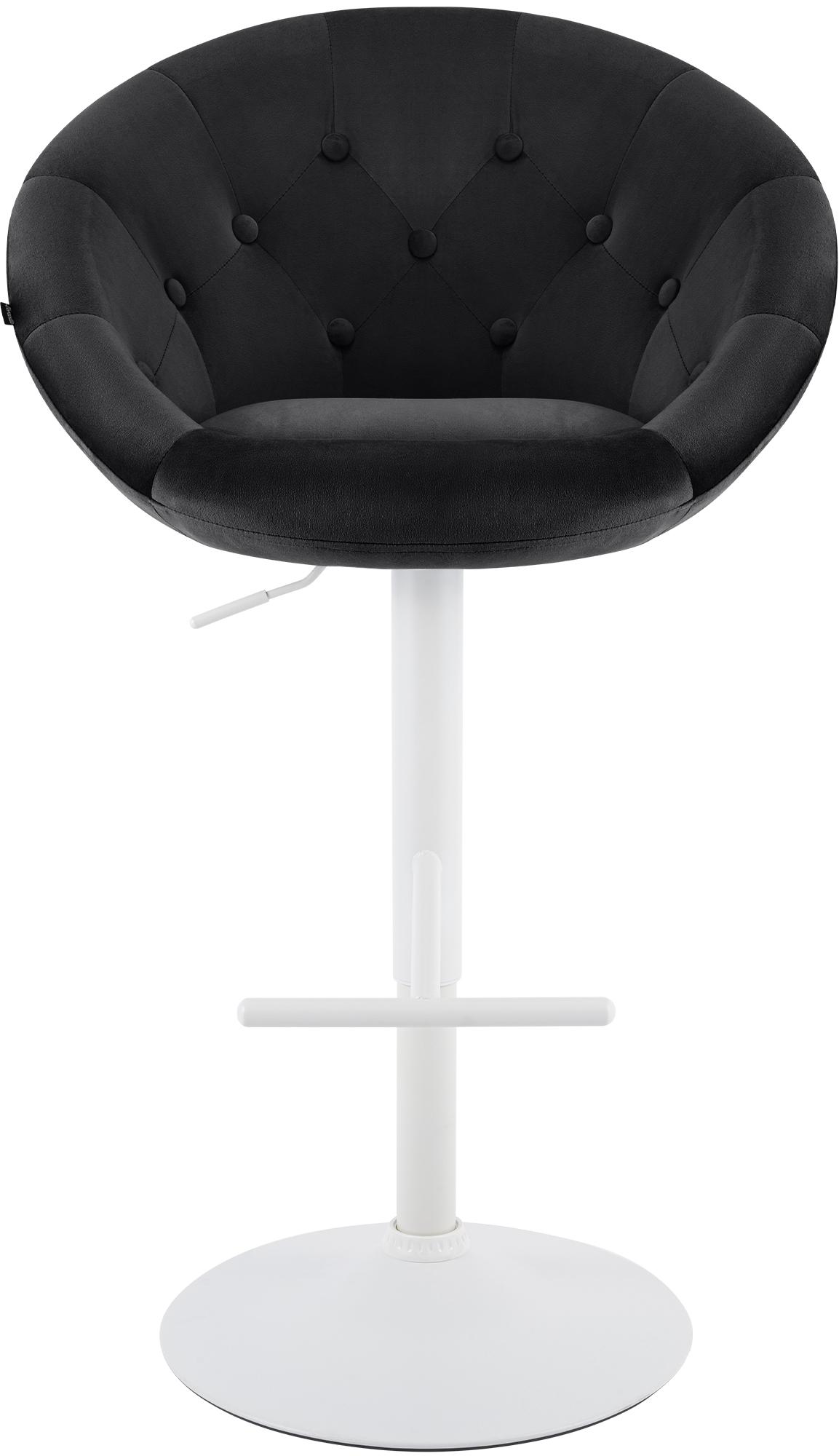 Barhocker London Samt weiß, schwarz