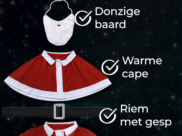 Weihnachtsmann-Kostüm 5-tlg