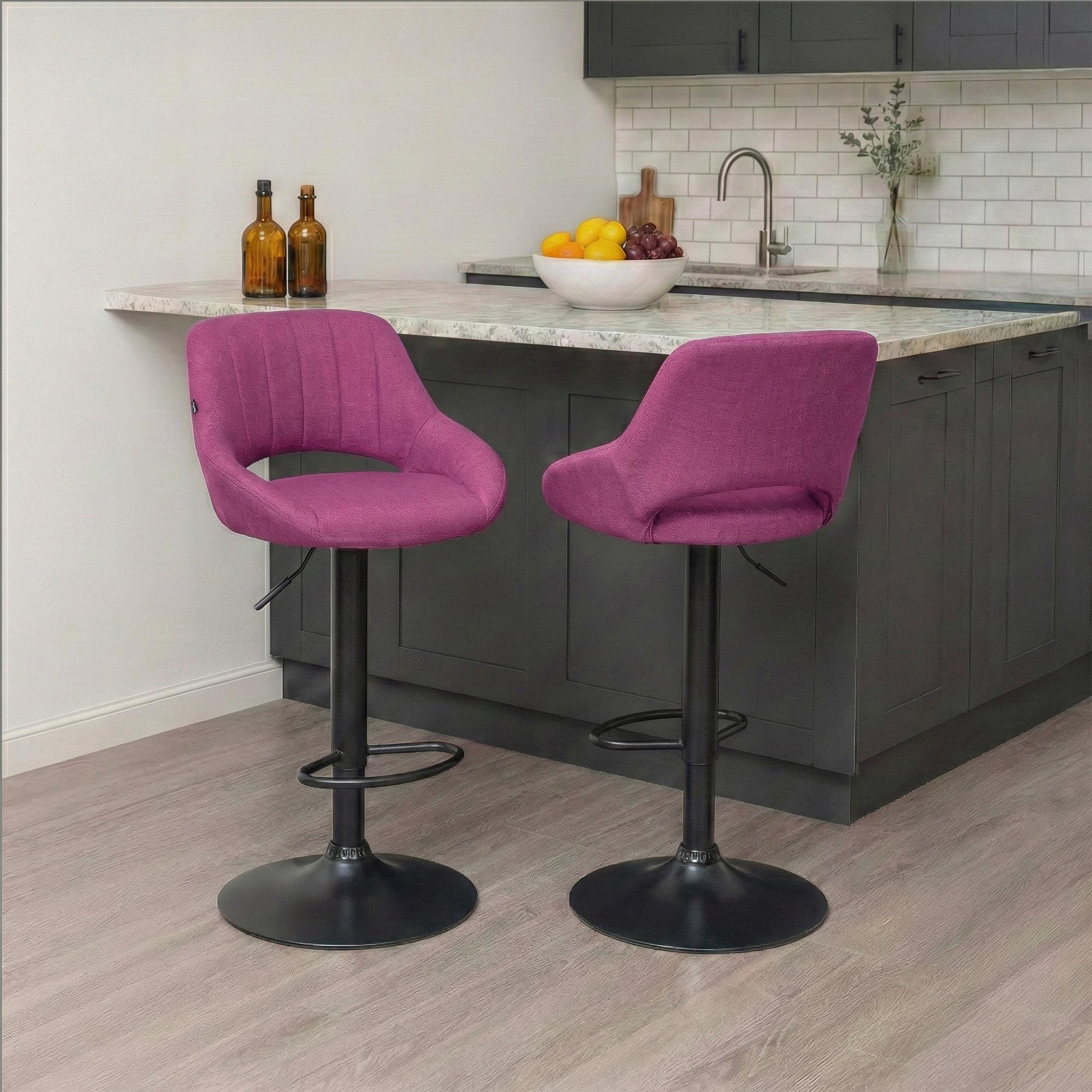 2er Set Barhocker Milet Stoff B, lila