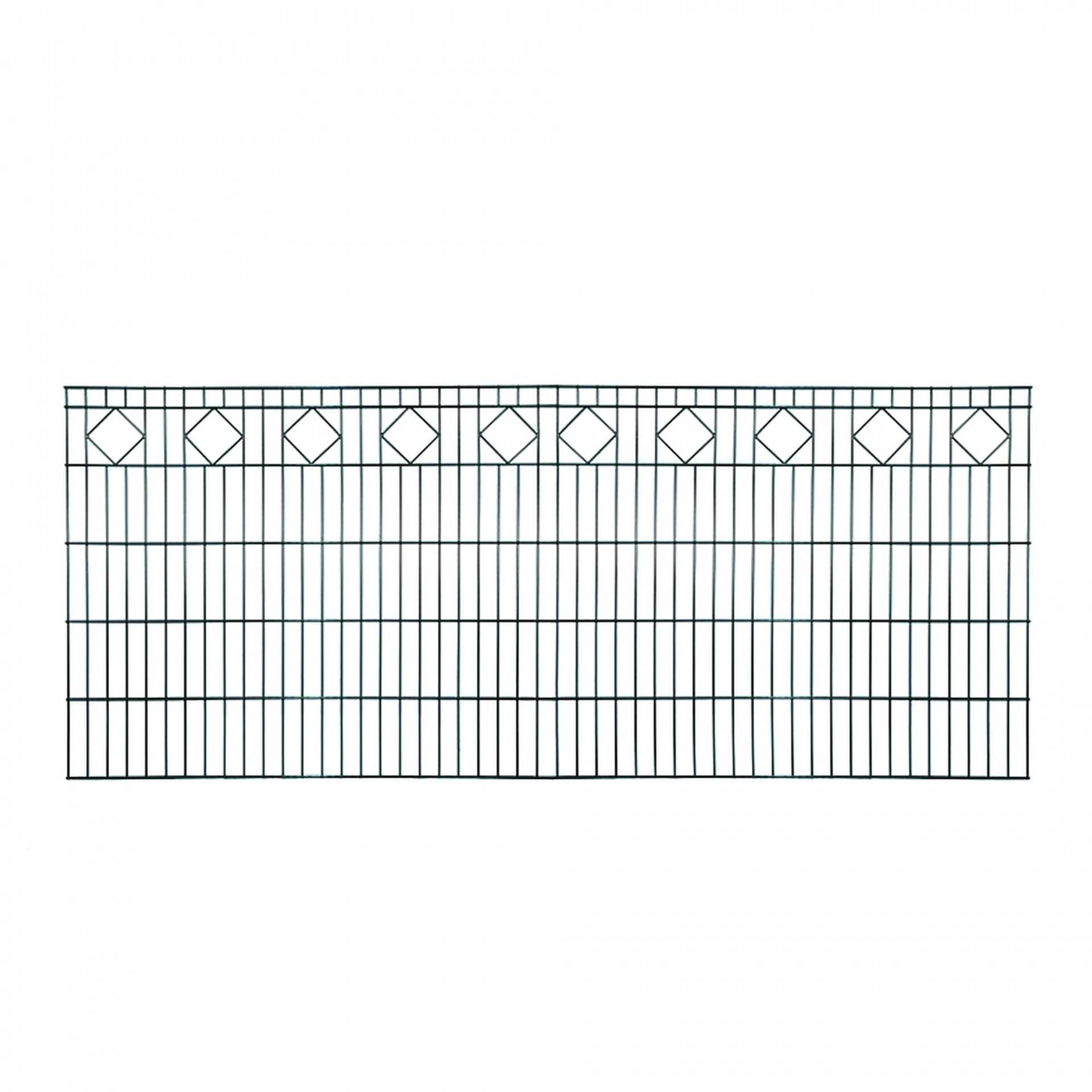 CARO Schmuckzaun RAL 7016 anthrazit, 2500 x 830 mm, MW 200/50, Stäbe 6/5/6 mm