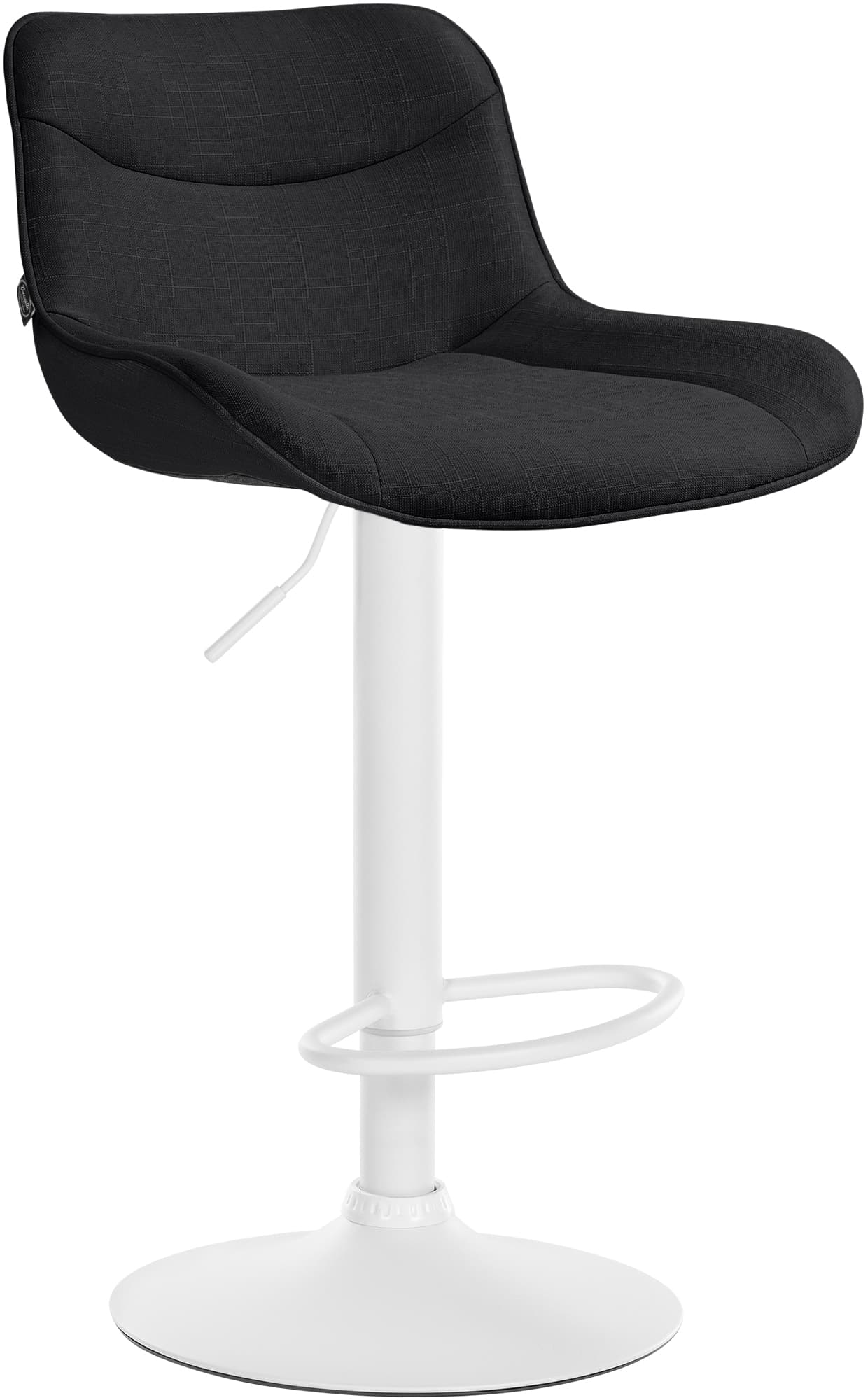 Barhocker Vonore Stoff weiß, schwarz