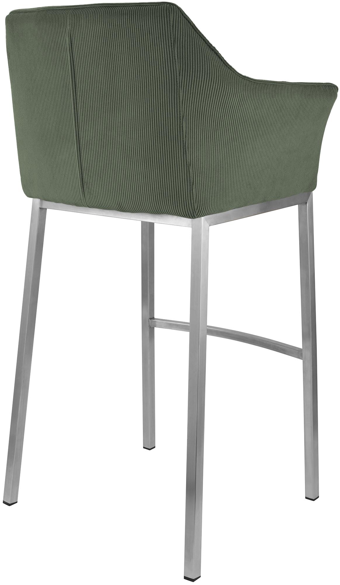 Barhocker Damaso E Cord mit 4-Fuß Gestell, grün